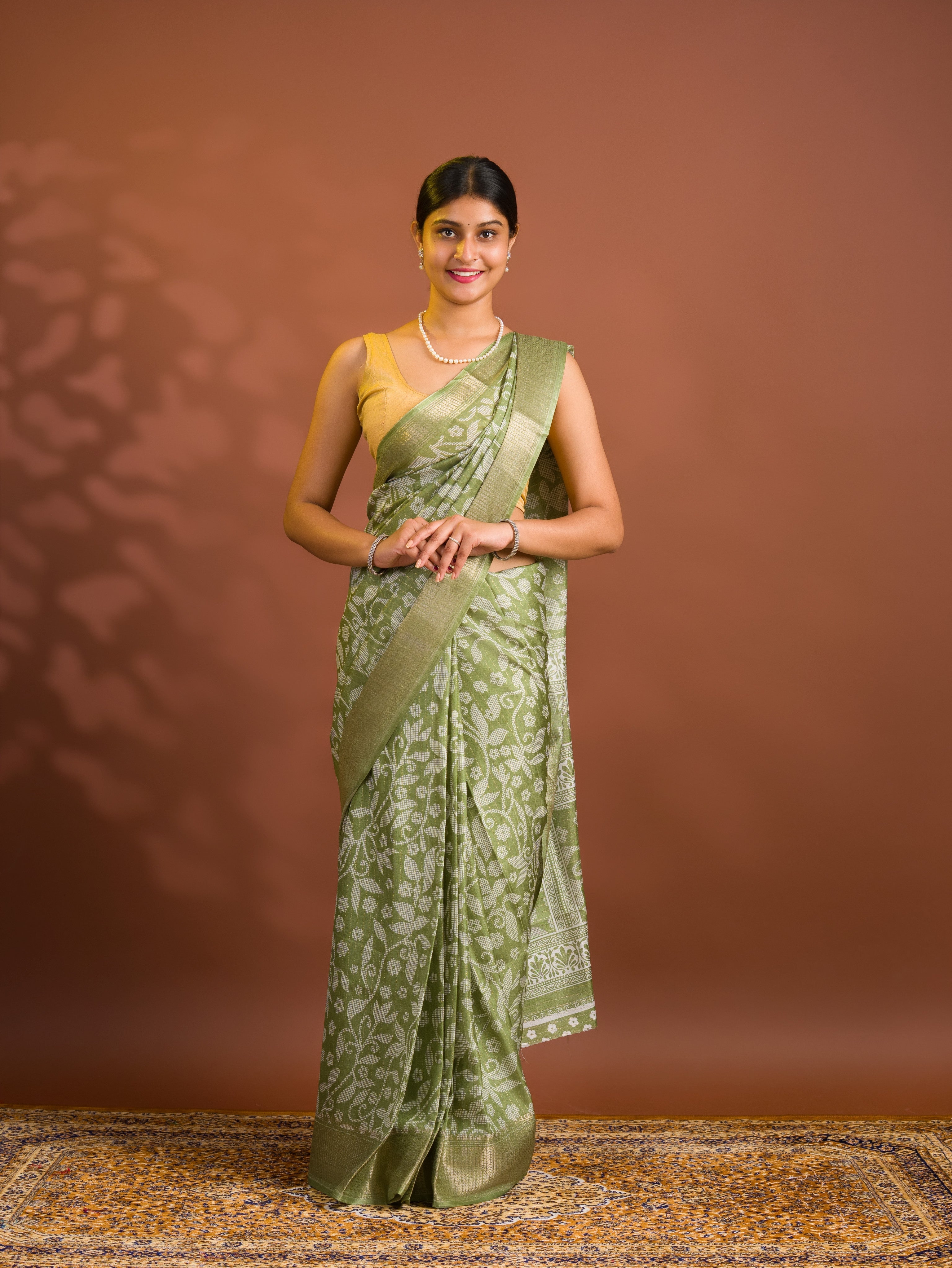 By Printed Style With Zari border