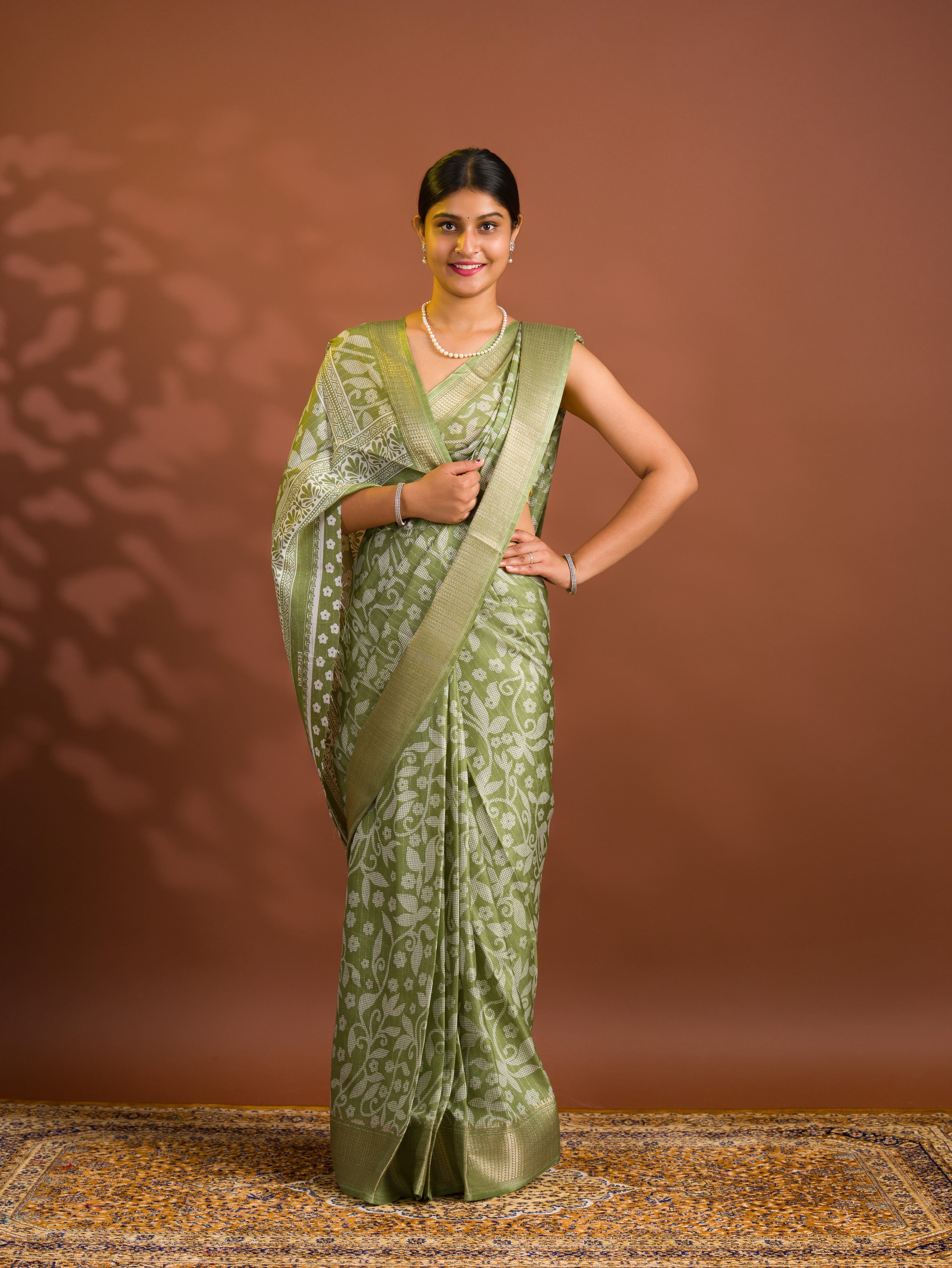 By Printed Style With Zari border