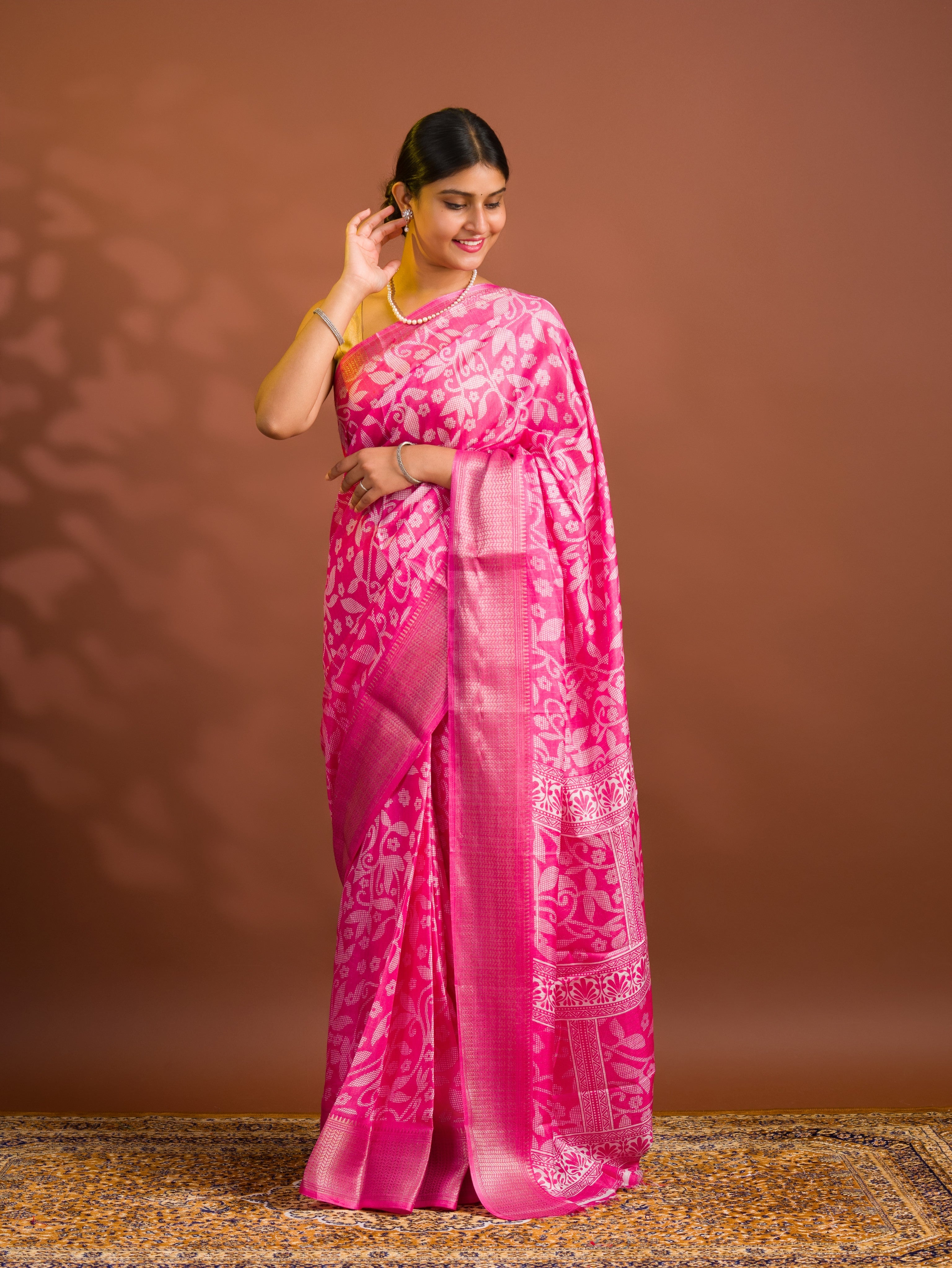 By Printed Style With Zari border