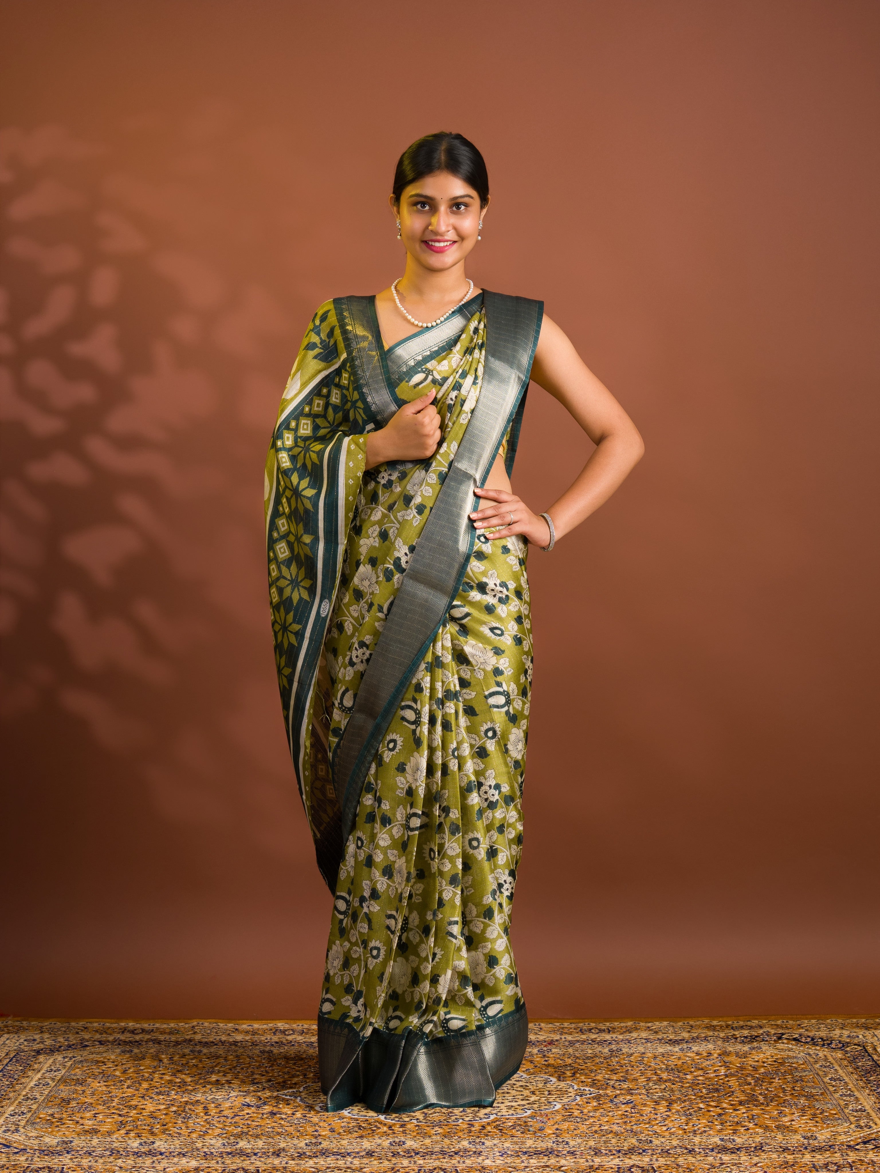 By Printed Style With Zari border