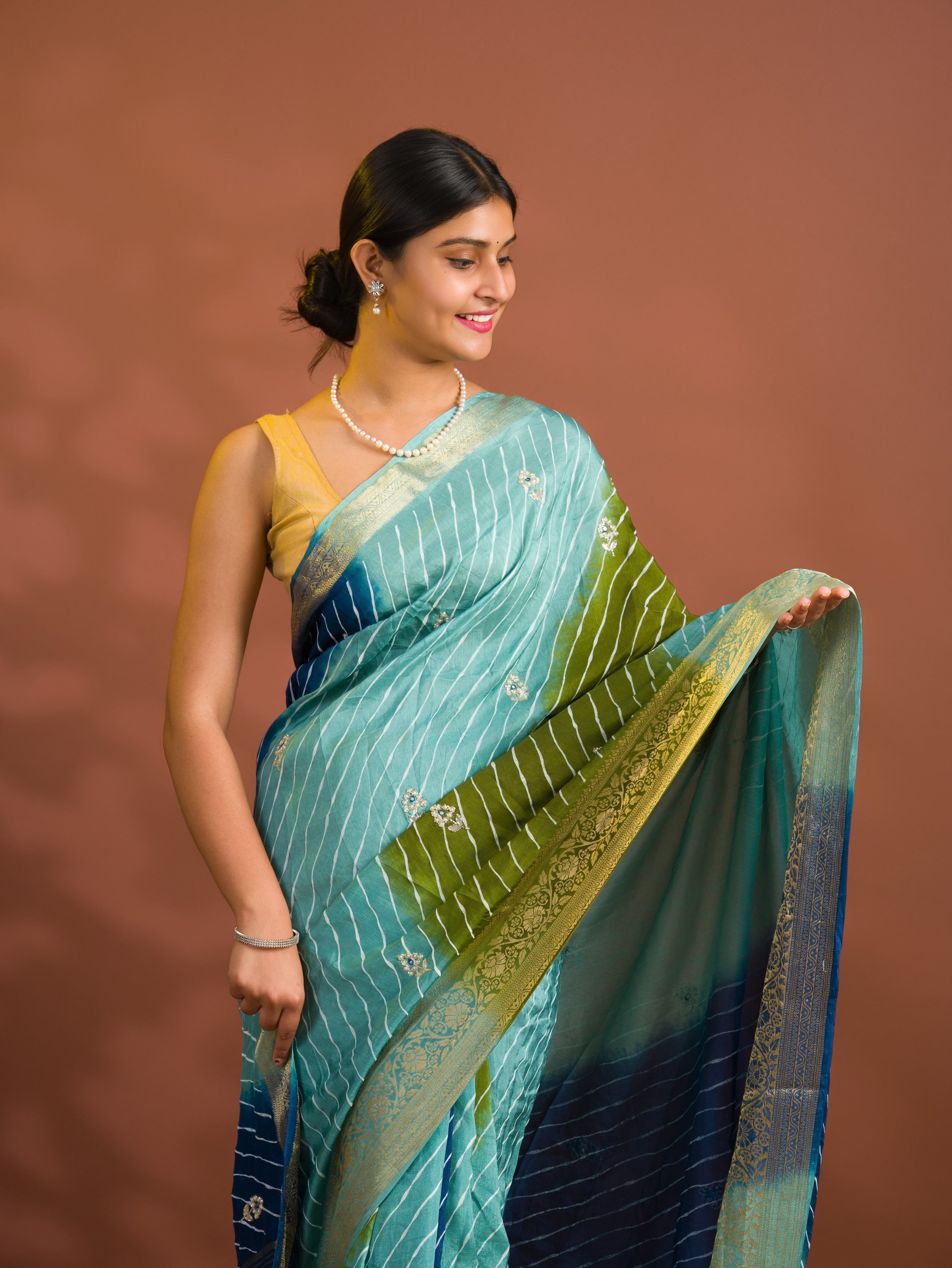 By Banaras Saree With  Gotapatti Work