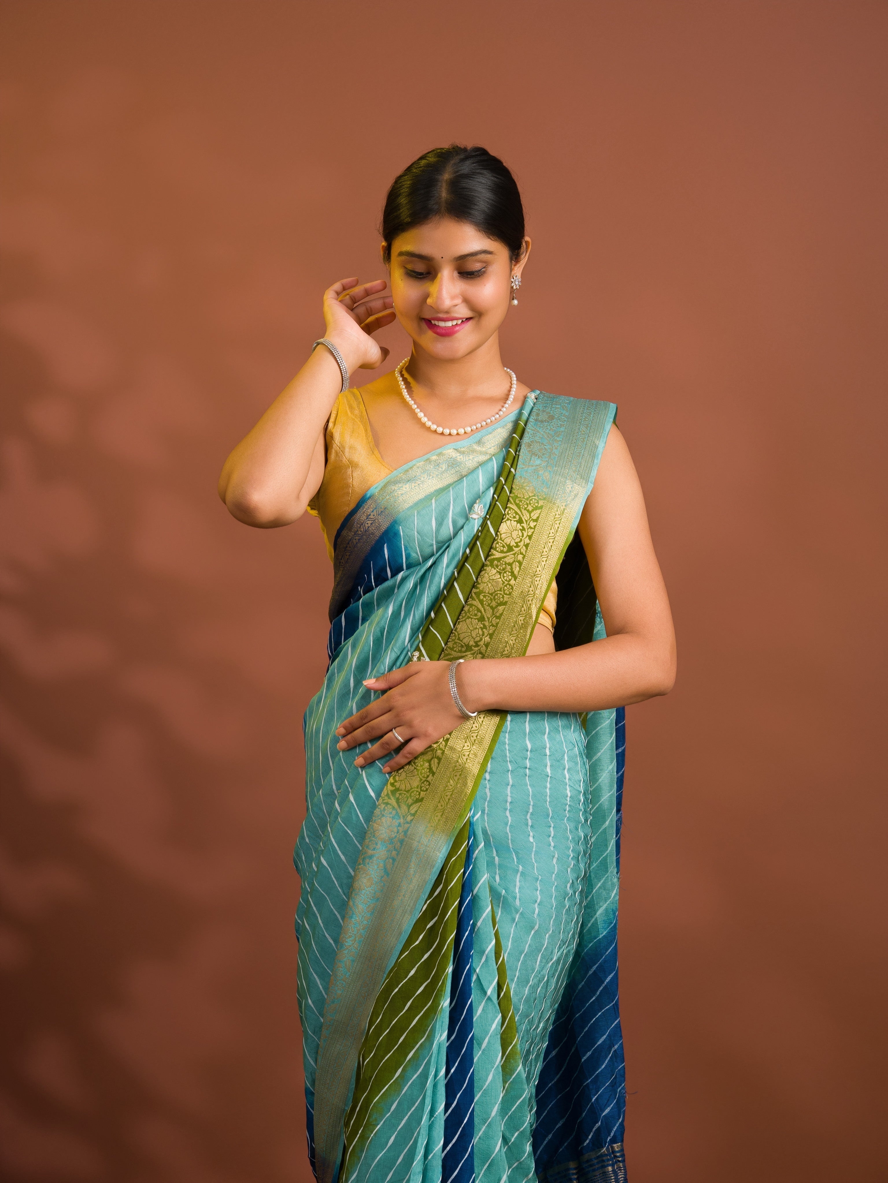 By Banaras Saree With  Gotapatti Work