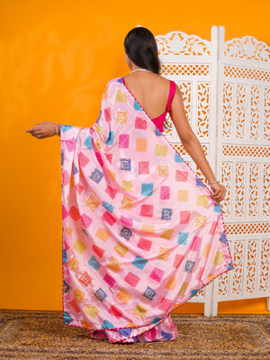 Bollywood style Bandhani Gotapatti Work Saree under 2000