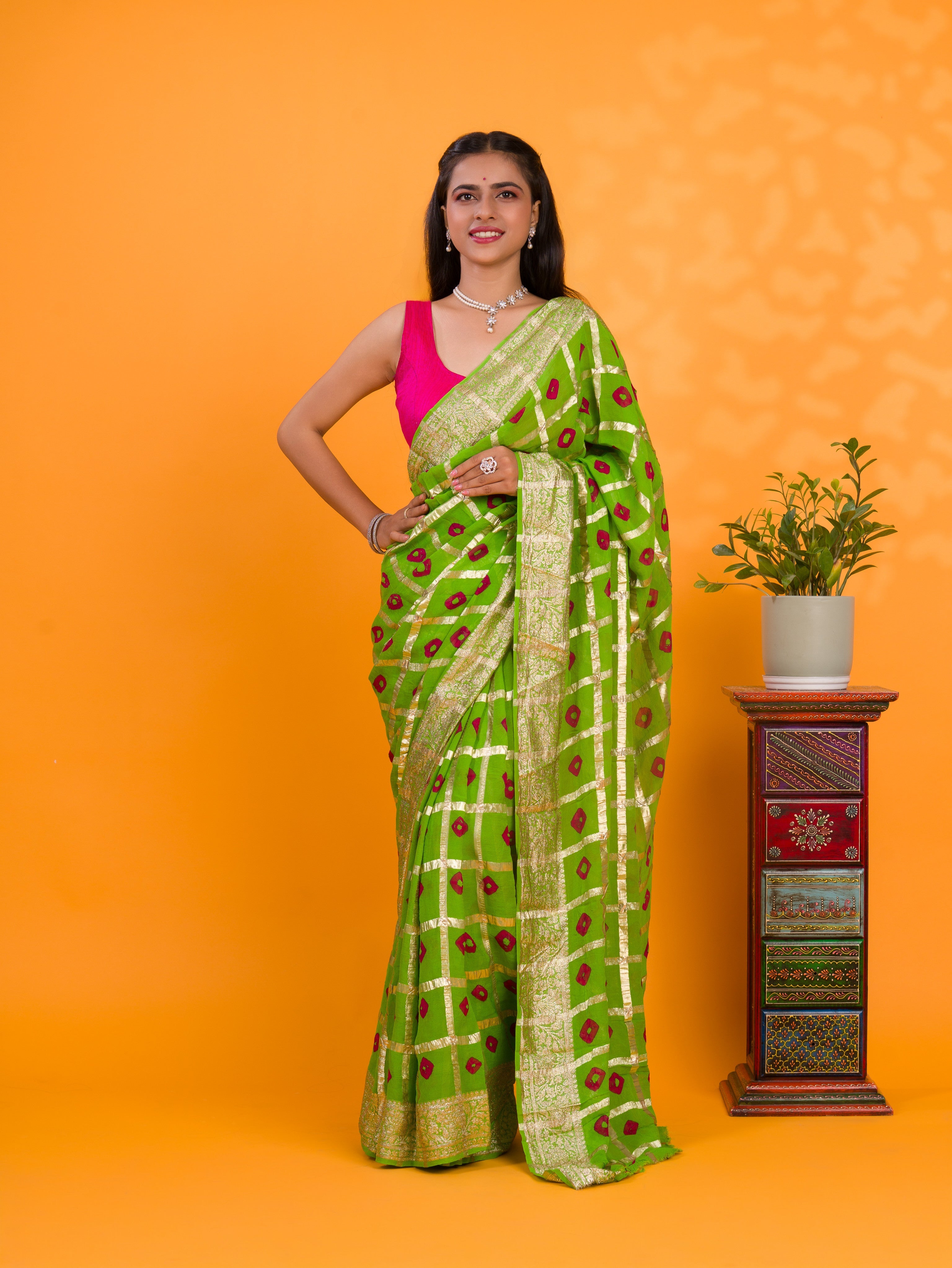 Tanmira New Lightweight Casual Georgette Saree in Bandhani Style CHAND