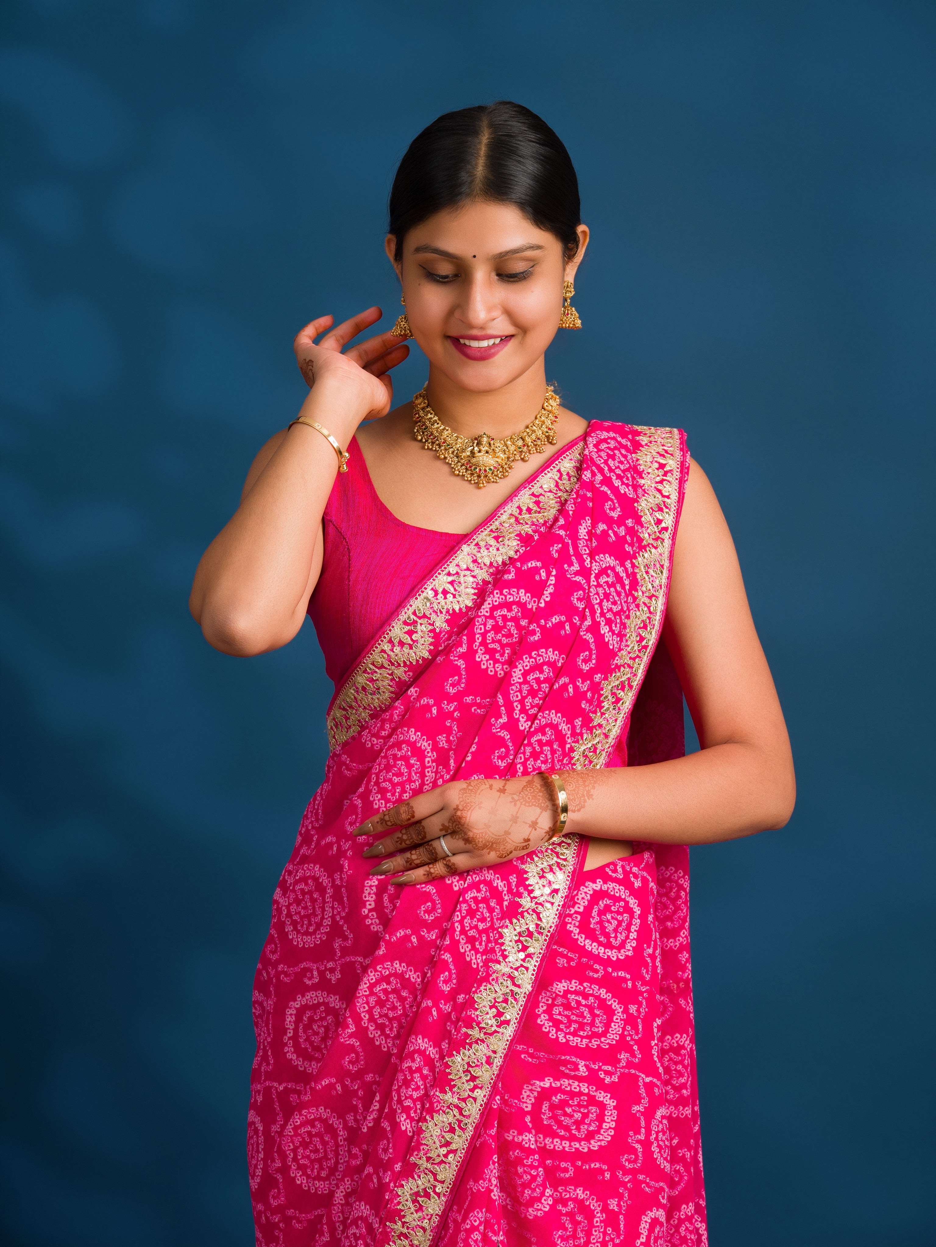 By Bandhani Saree With Casual Wear
