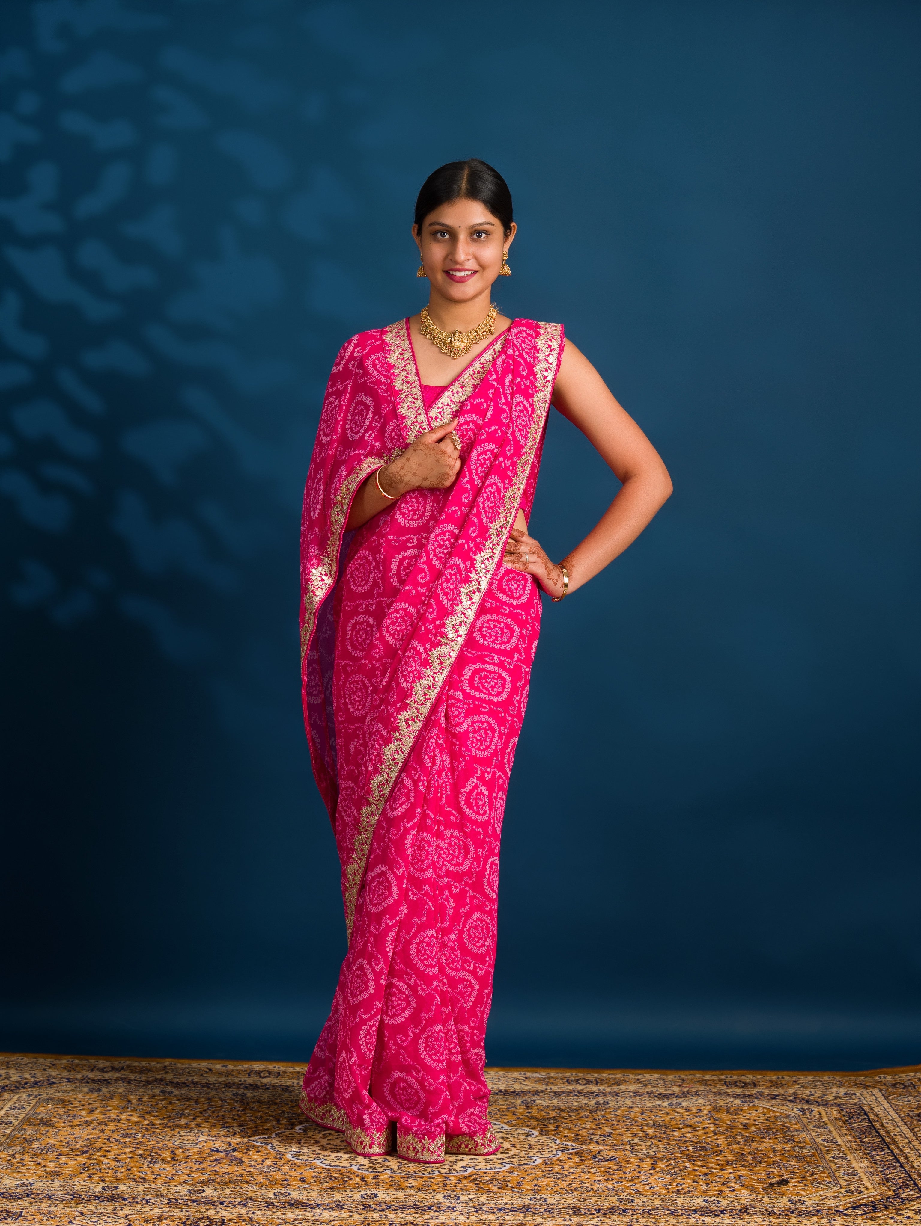 By Bandhani Saree With Casual Wear
