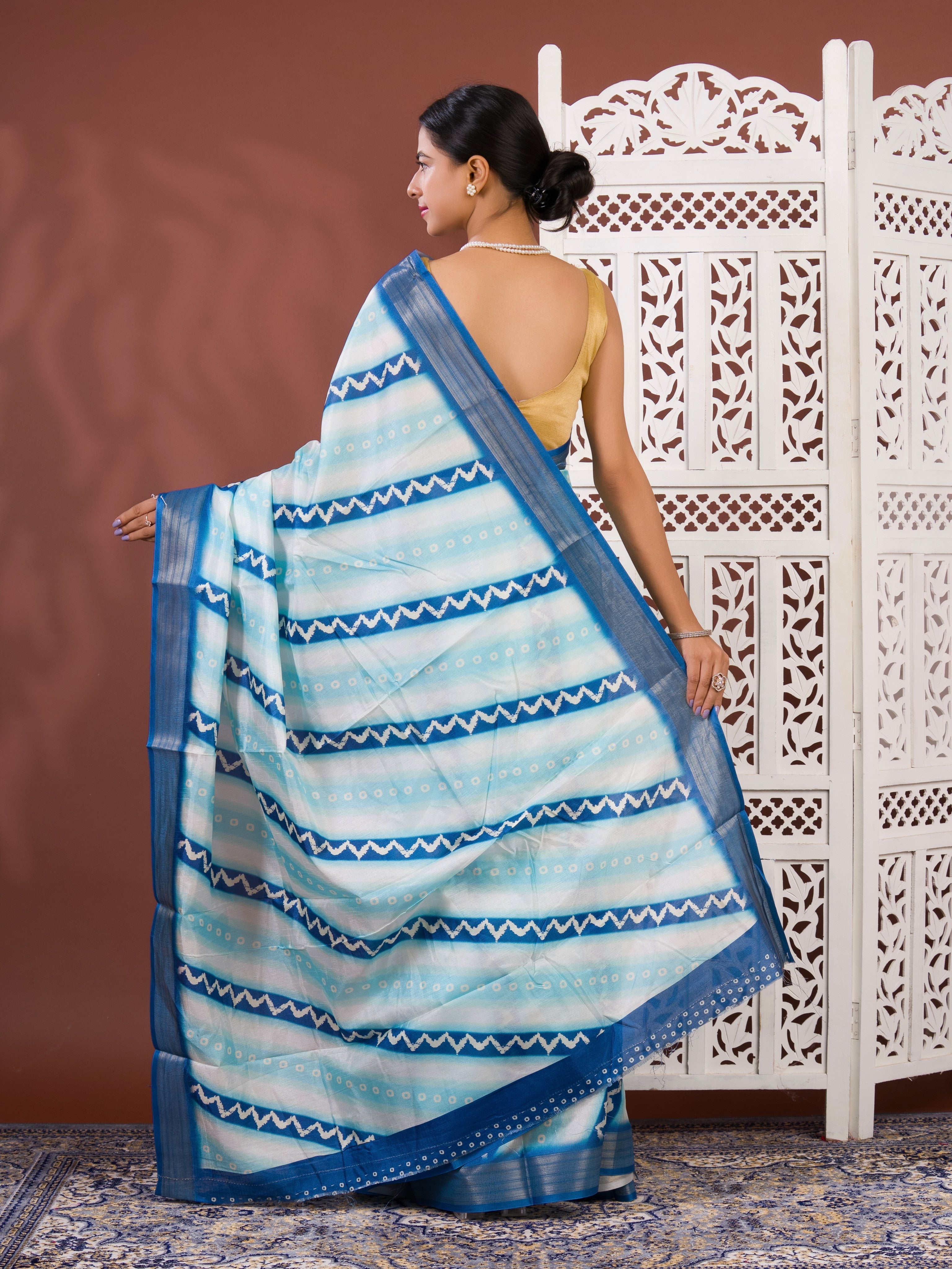 By Leheriya Saree With Party Wear