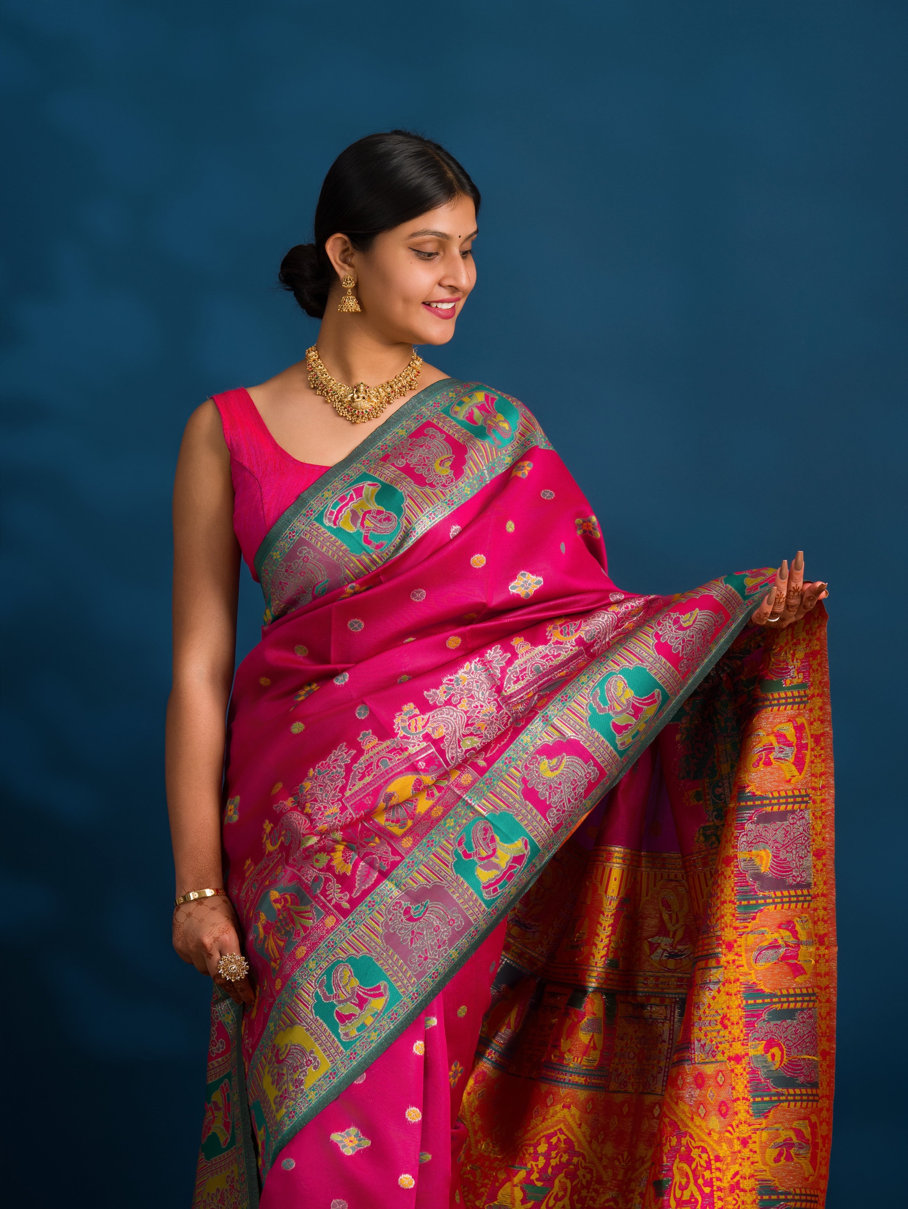 By Kalamkari Saree With Perfect for Festive Wear