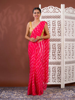 By New Chiffon Leheriya Style With Casual Wear Saree