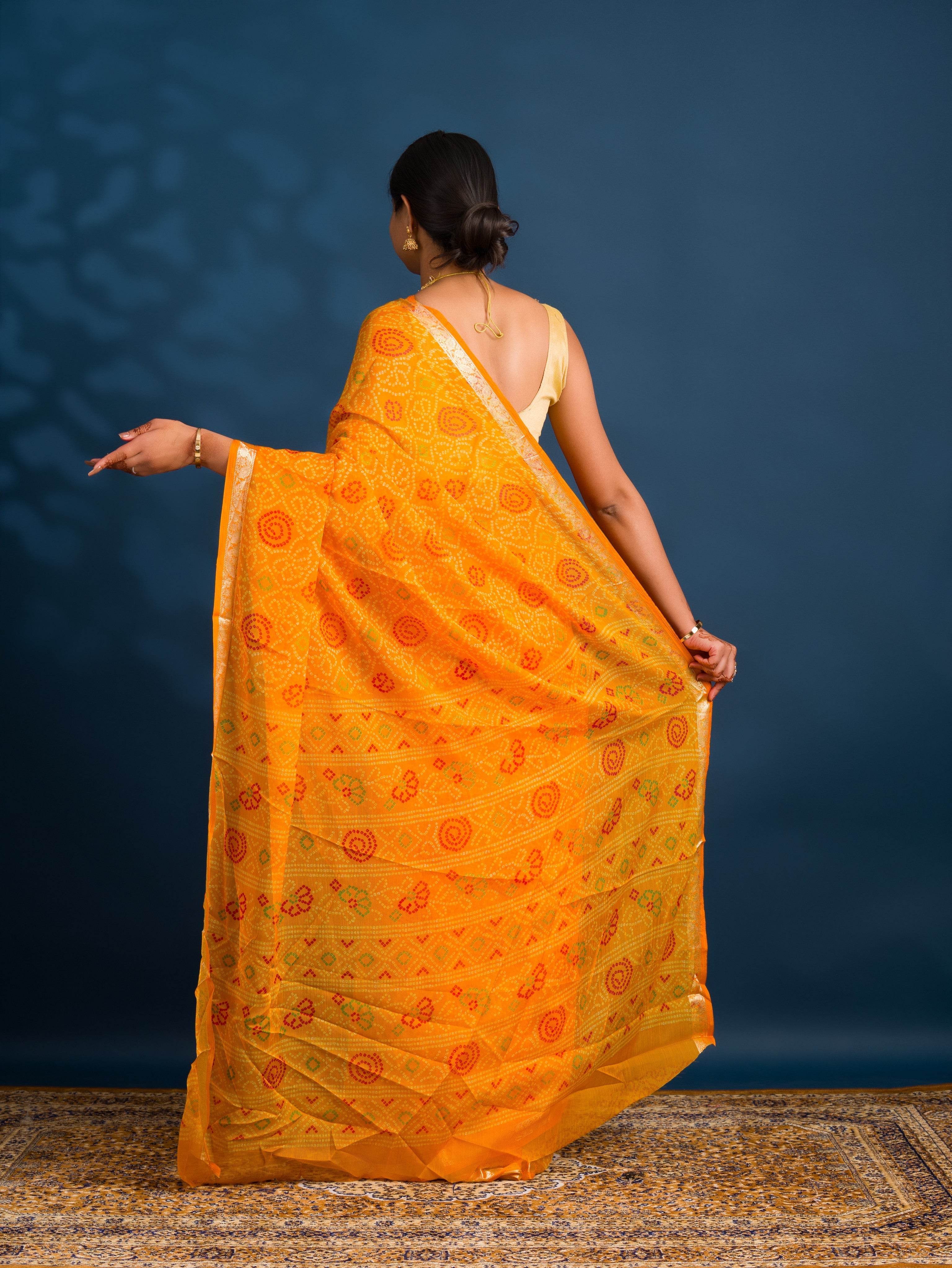 By Bandhani Saree With Casual wear