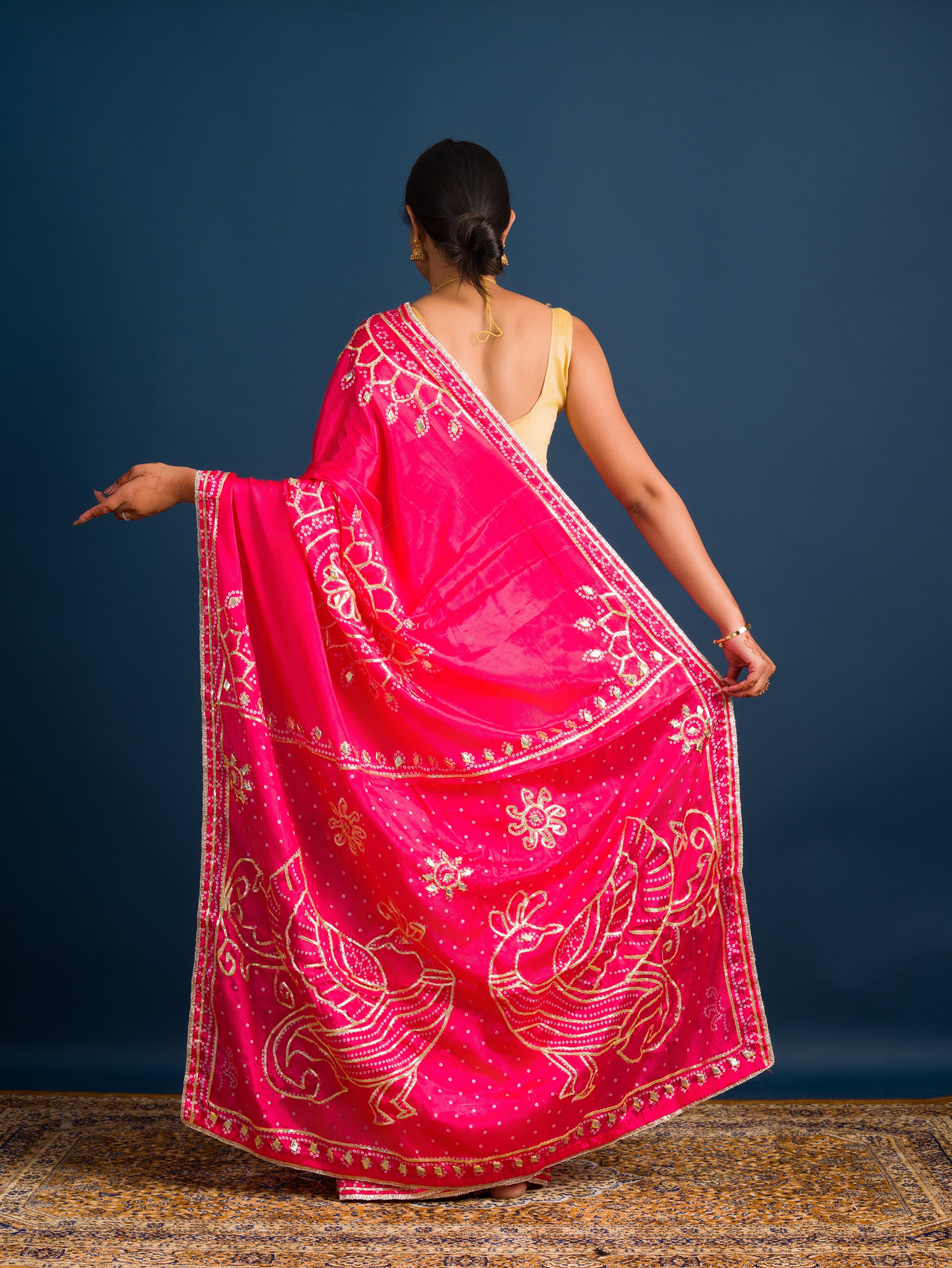By Gaji Bandhani Saree With Wedding  Wear
