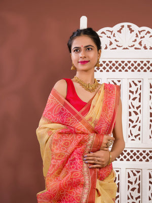 By Bandhani Saree With Casual Wear