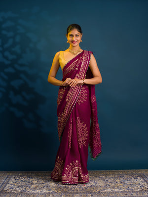 By Bandhani Saree With Traditional Wear