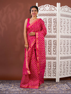 By Ghatchola Saree With Bikaneri bandhej Work 
