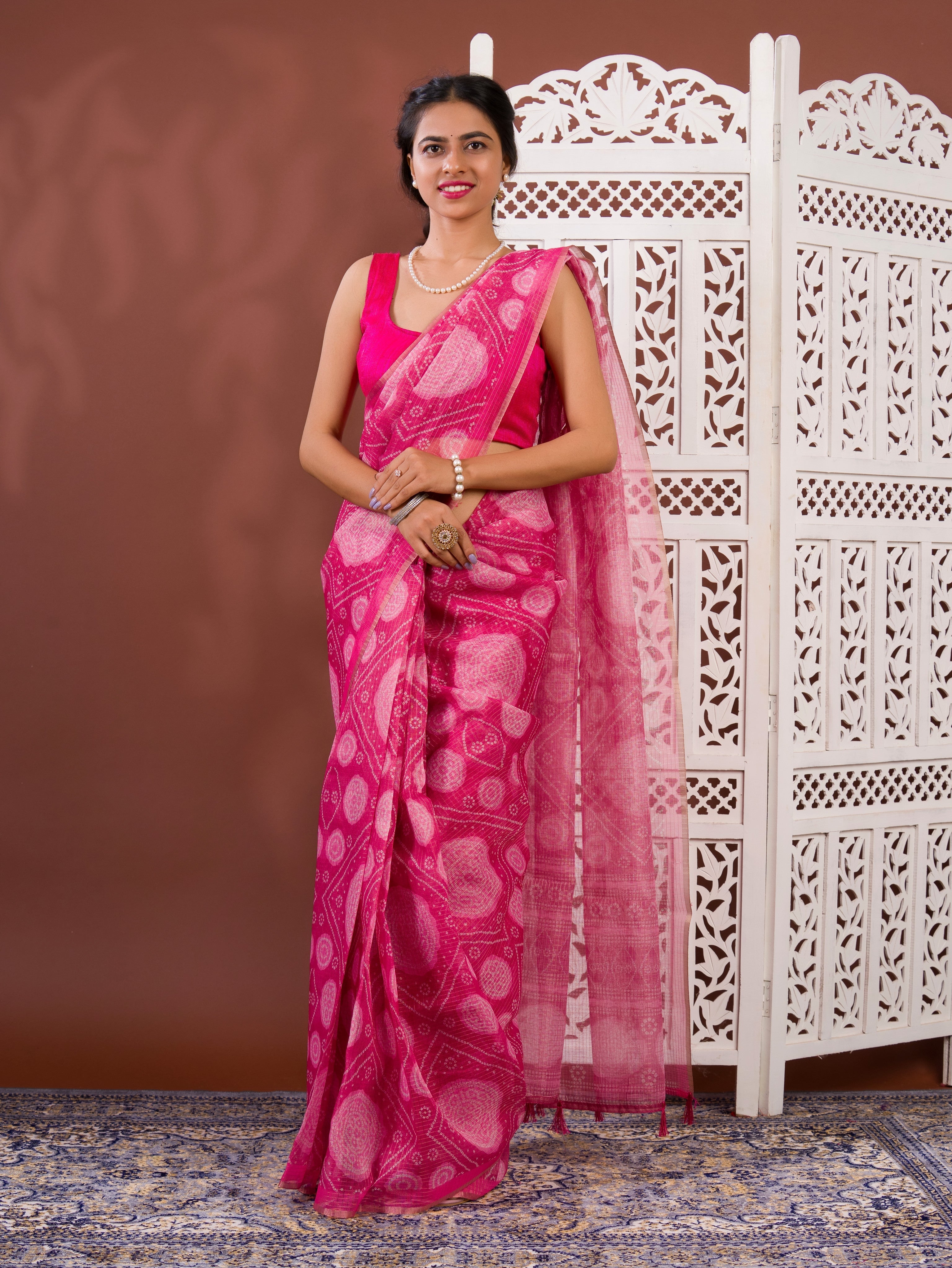 By Bandhani Saree With Casual Wear