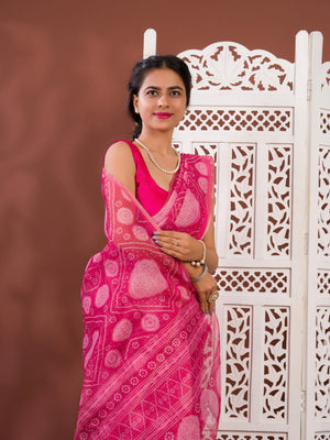 By Bandhani Saree With Casual Wear