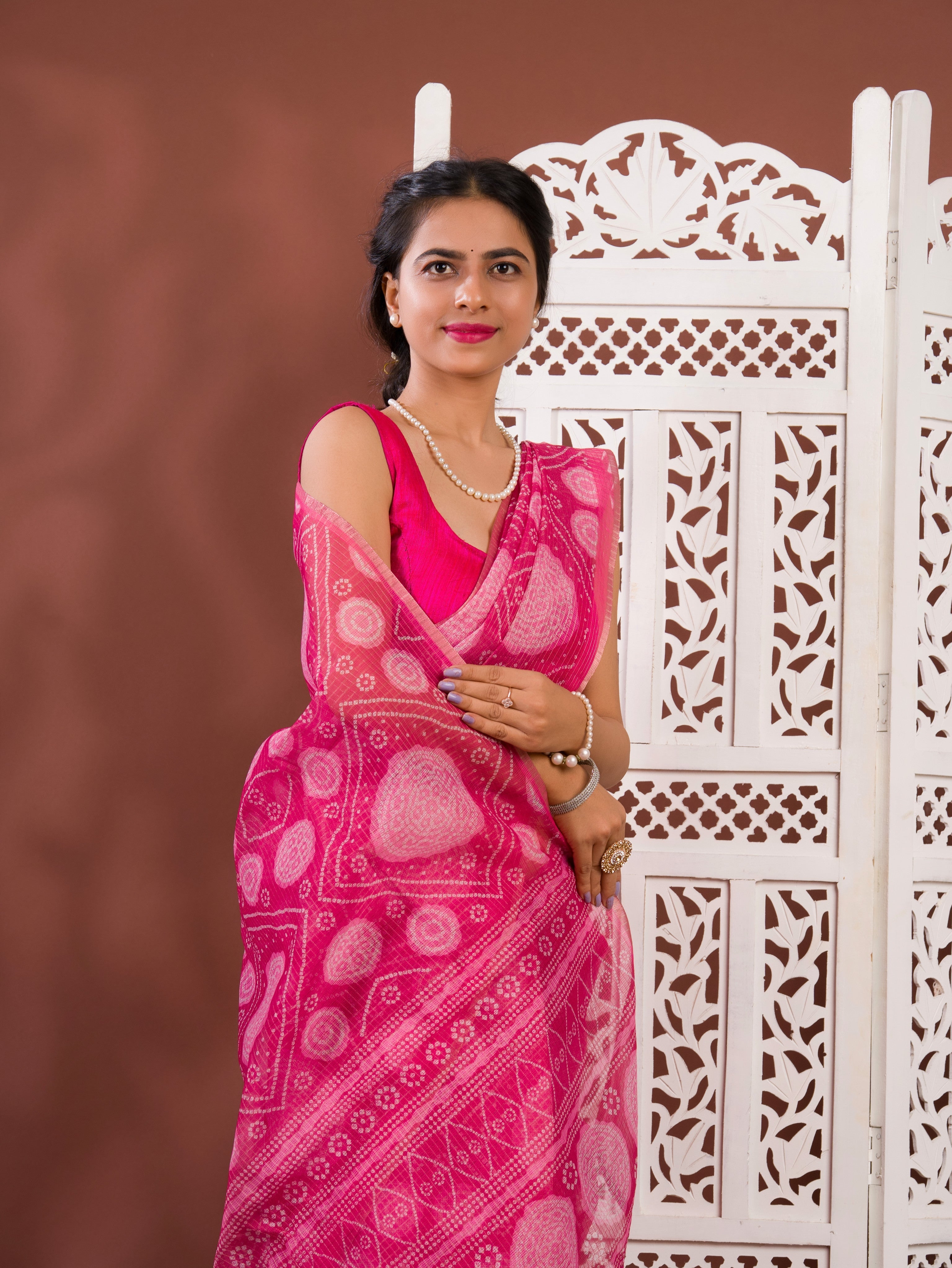 By Bandhani Saree With Casual Wear
