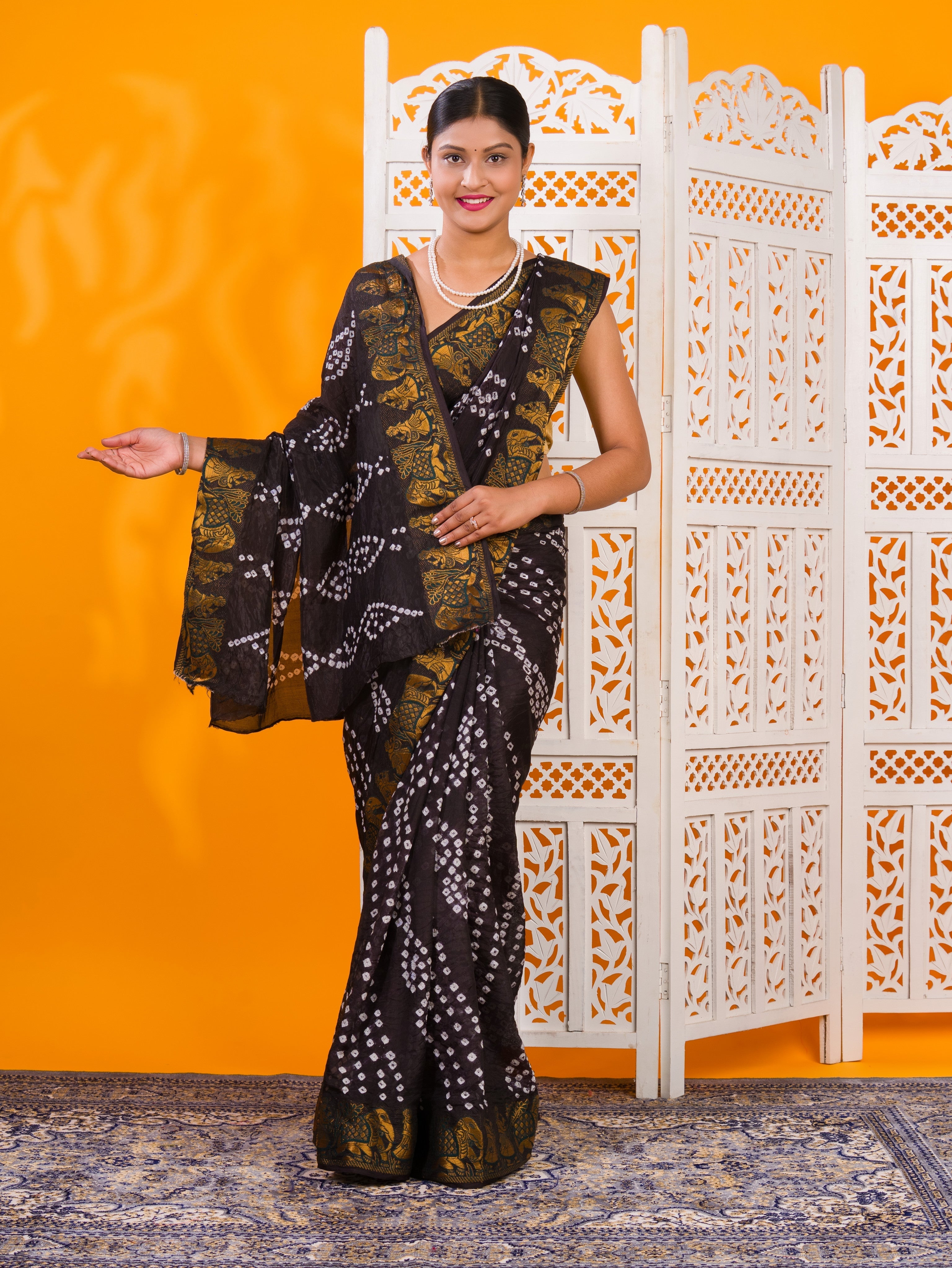 By Bandhani Saree With Festive Wear 