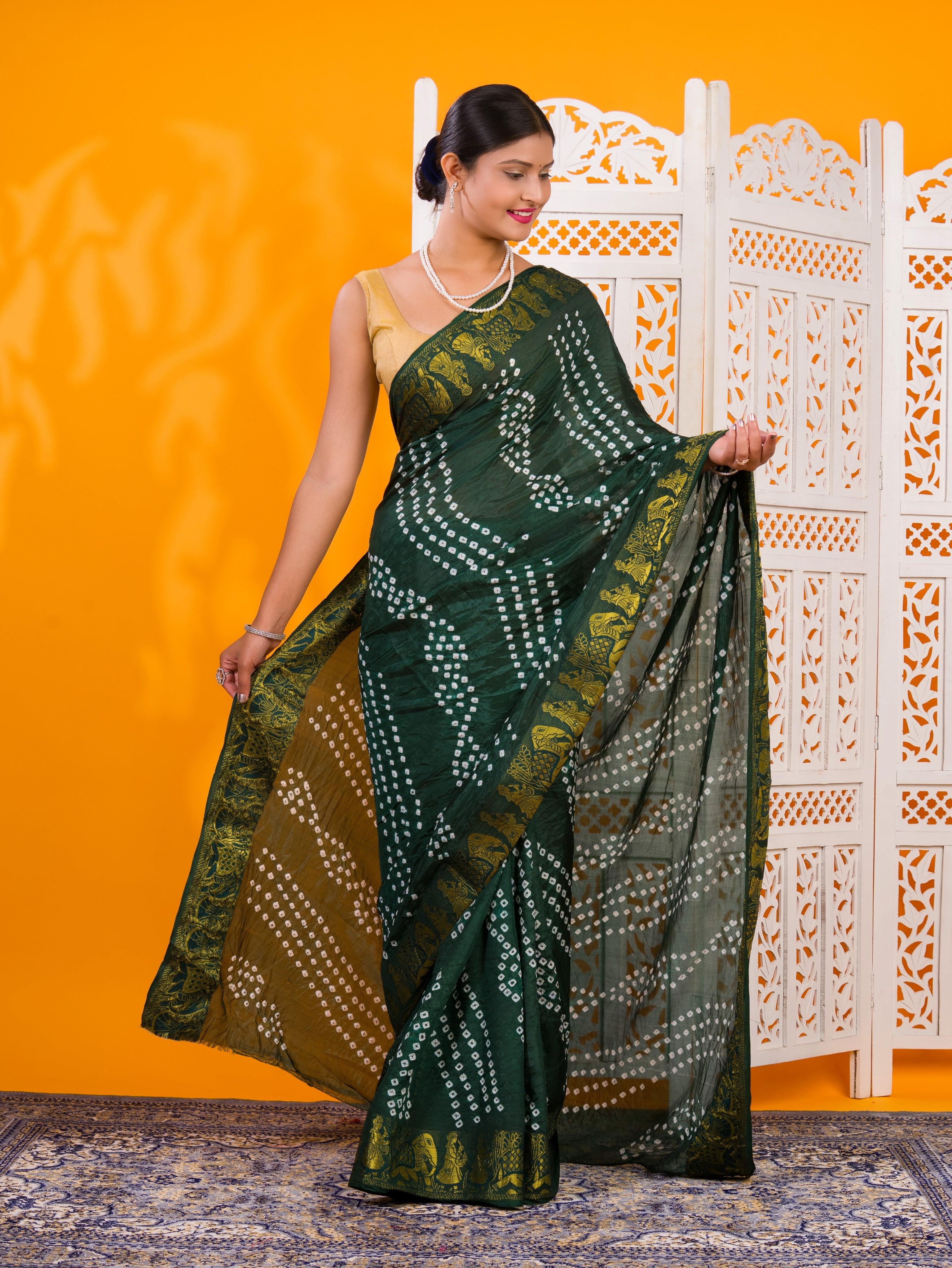 By Bandhani Saree With Festive Wear 