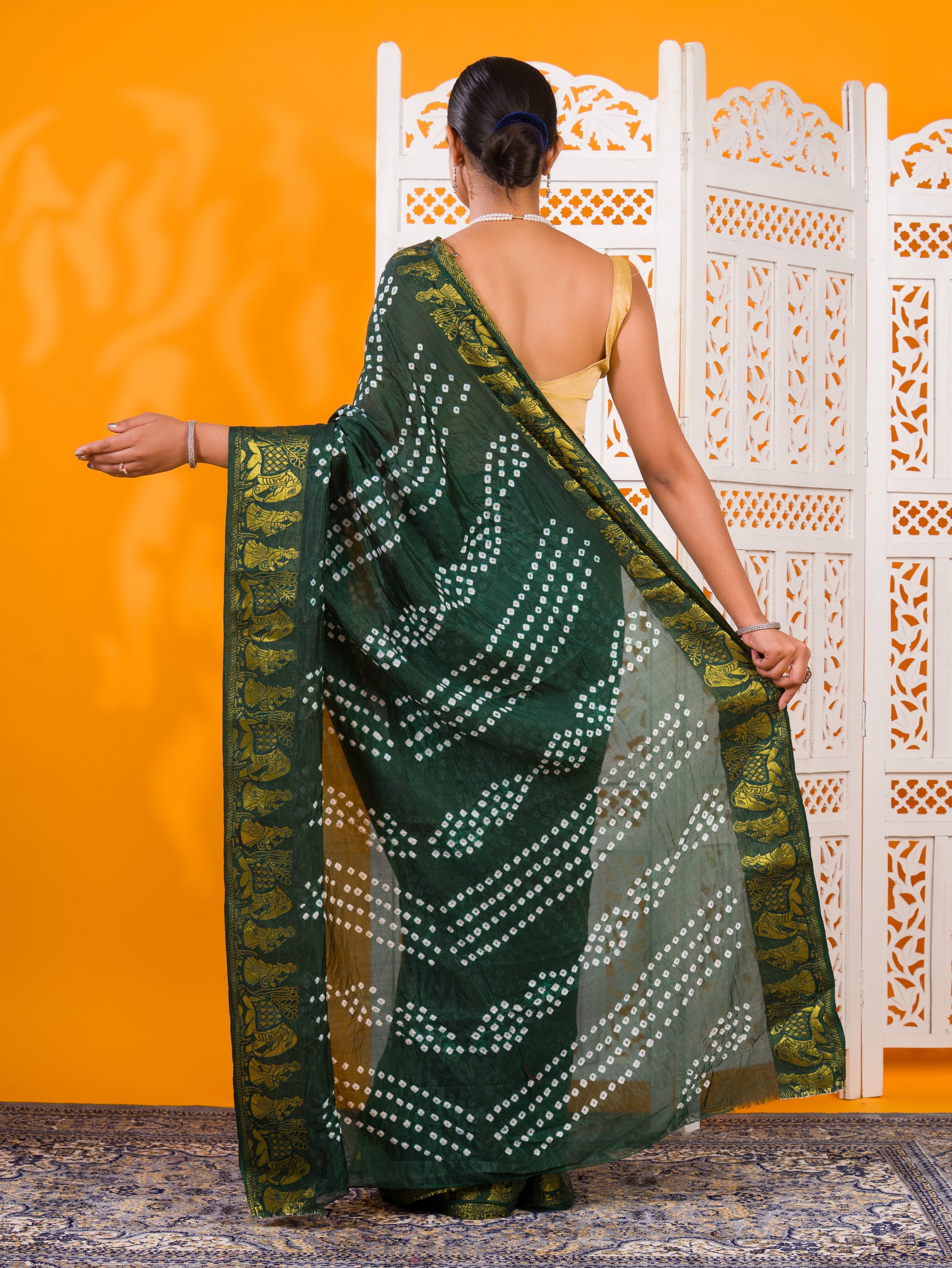 By Bandhani Saree With Festive Wear 