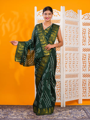 By Bandhani Saree With Festive Wear 