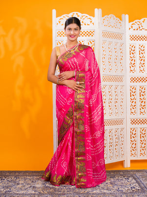 By Bandhani Saree With Festive Wear 