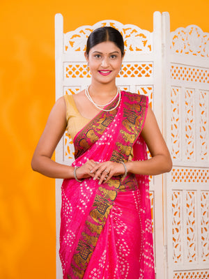 By Bandhani Saree With Festive Wear 