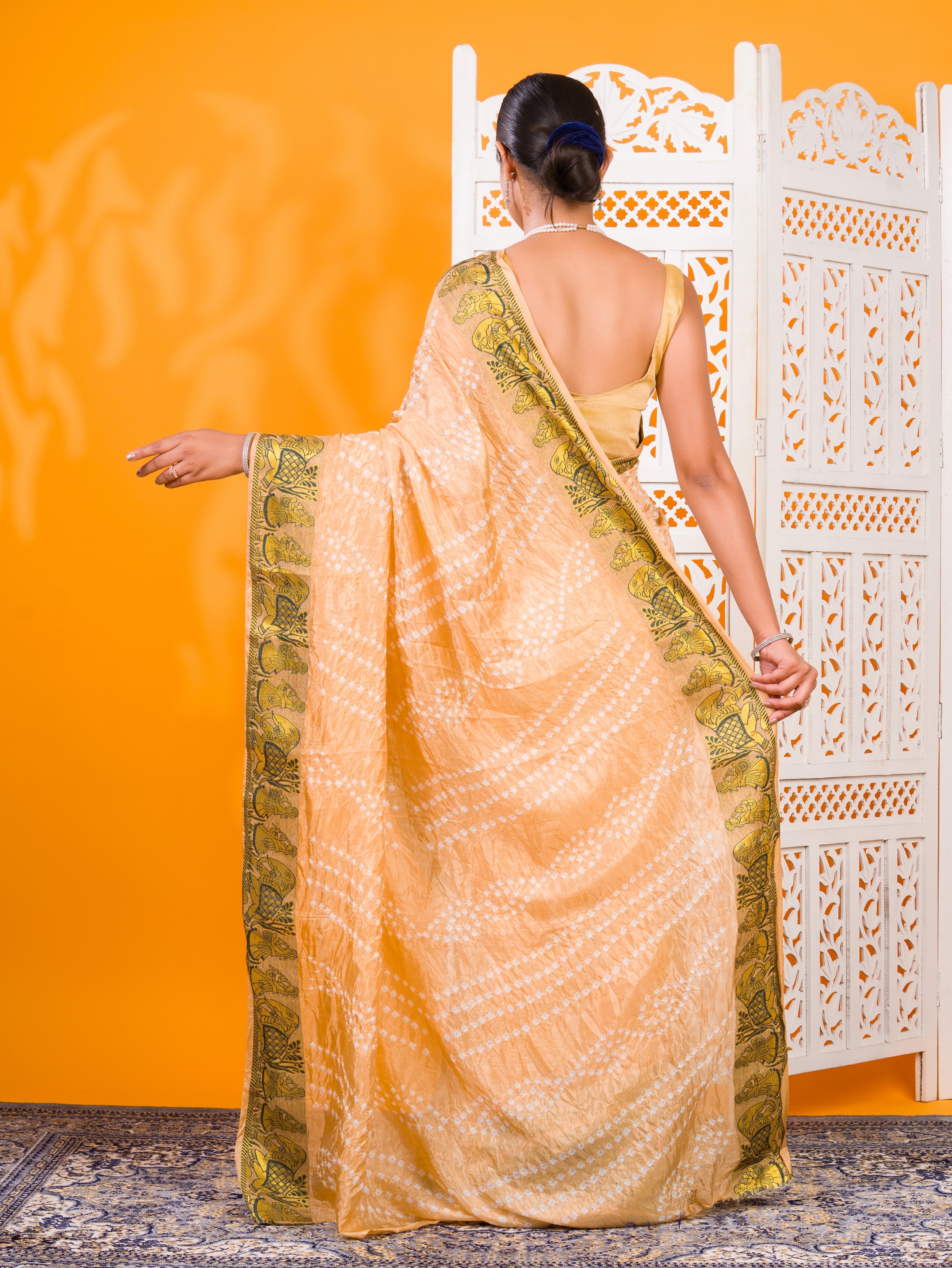 By Bandhani Saree With Festive Wear 