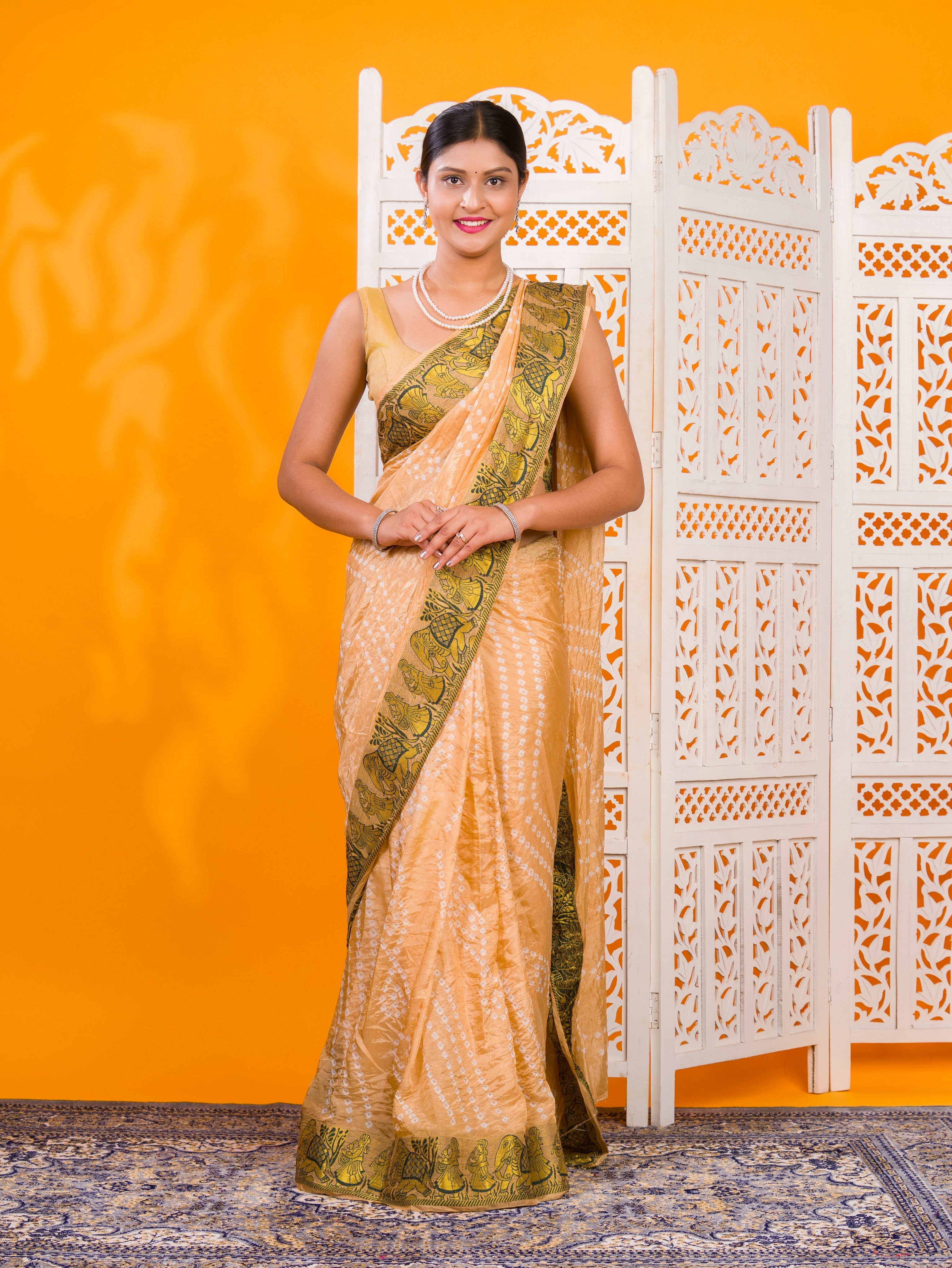 By Bandhani Saree With Festive Wear 