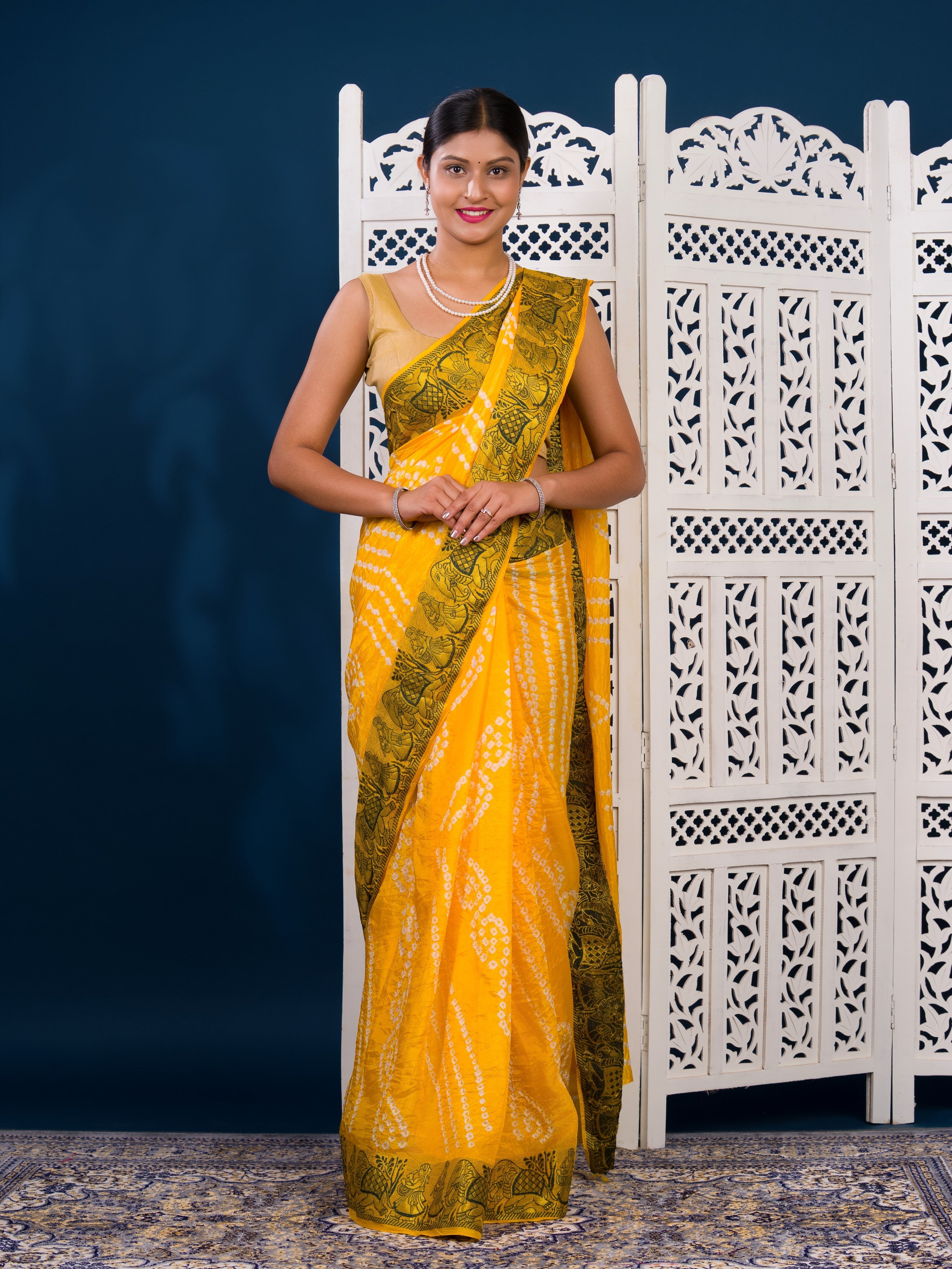 By Bandhani Saree With Festive Wear 