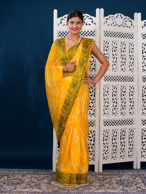 By Bandhani Saree With Festive Wear 