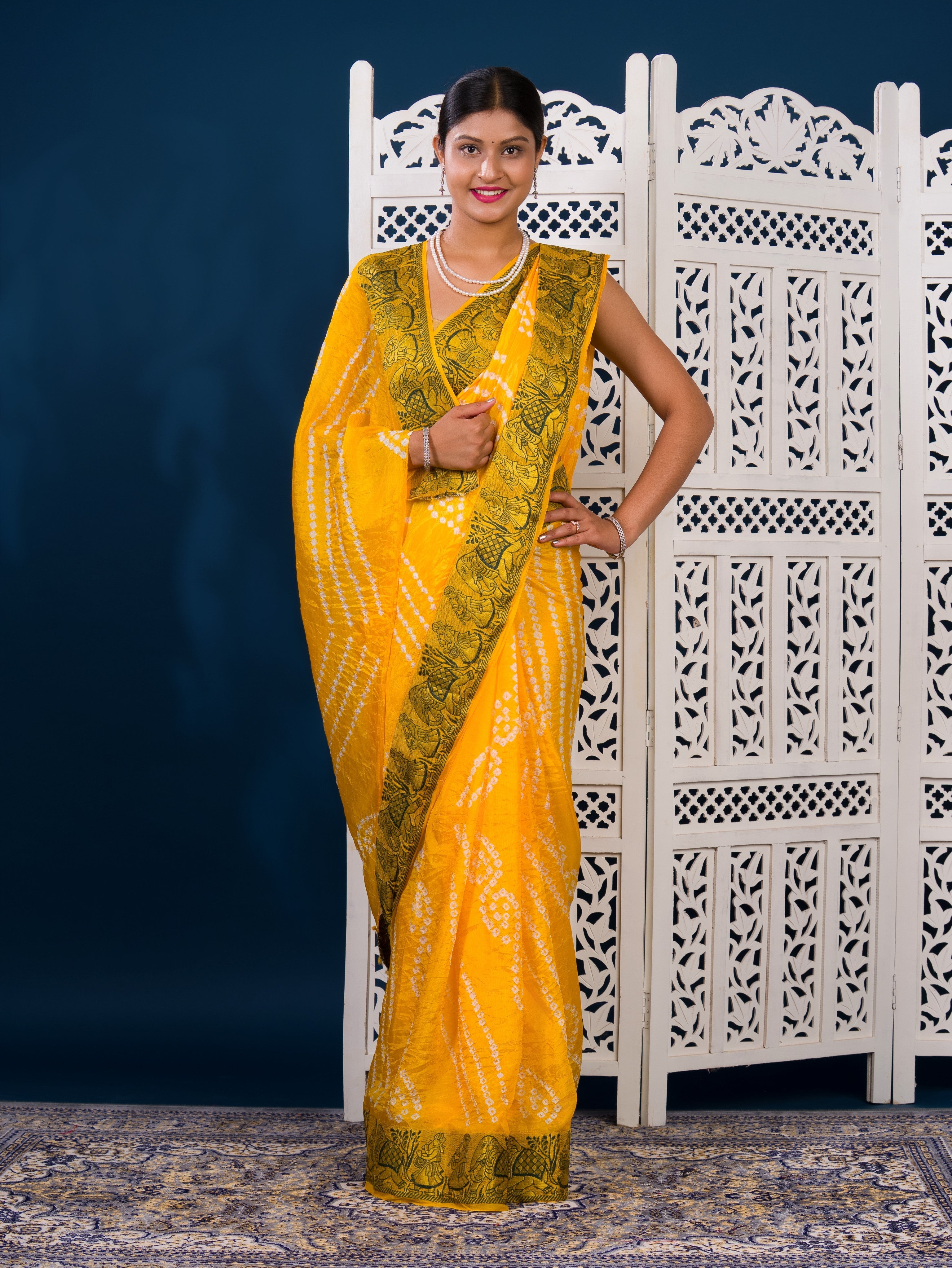 By Bandhani Saree With Festive Wear 