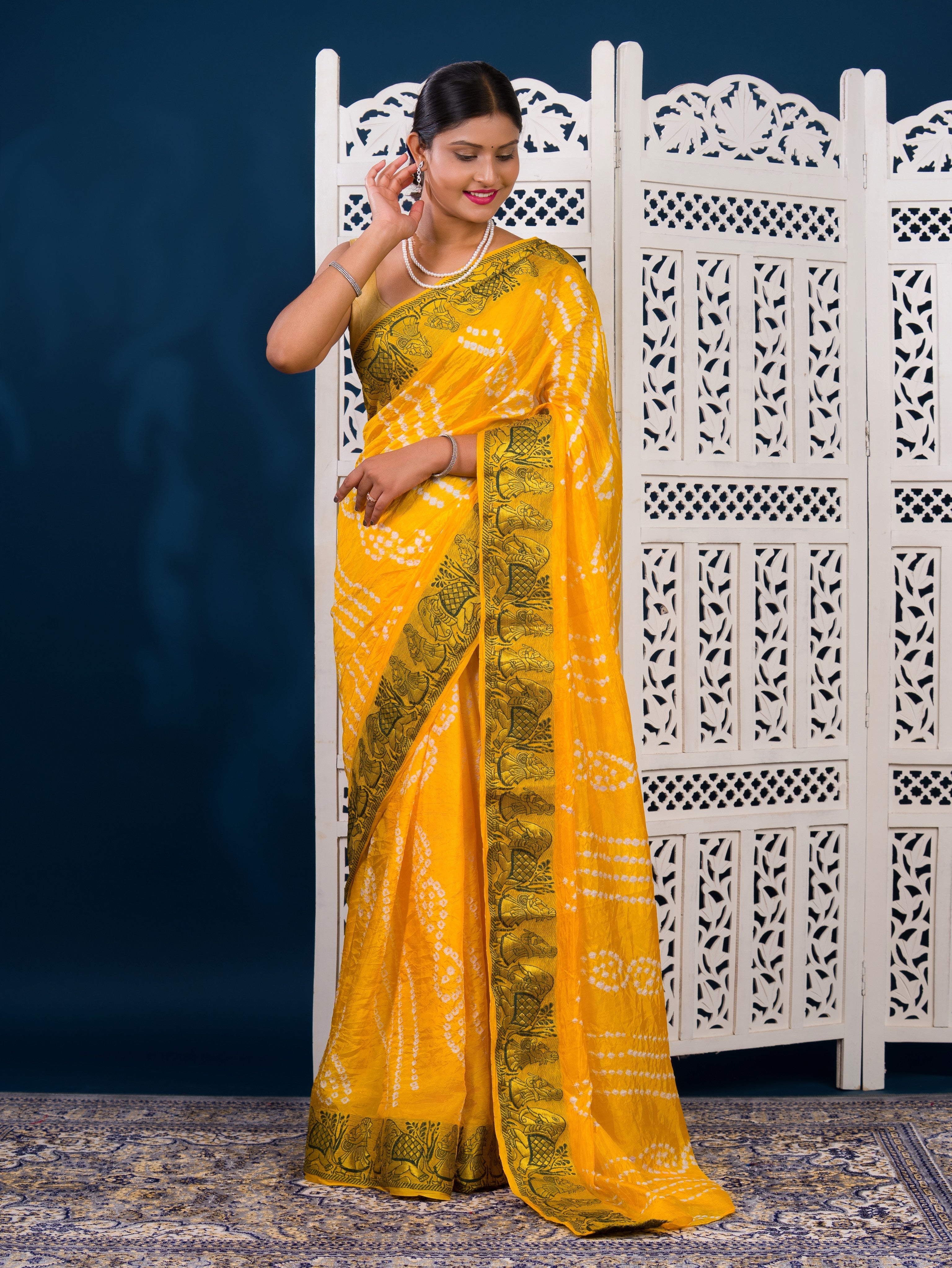 By Bandhani Saree With Festive Wear 