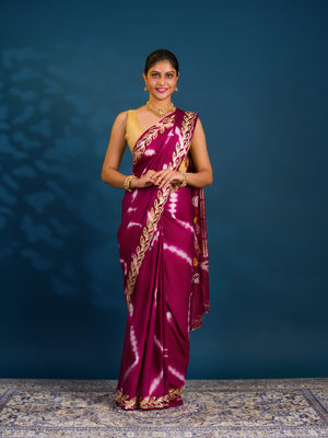 By Beautiful Bandhani Saree with Gotapatti Work