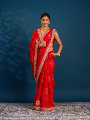 By Bandhani Saree With Wedding Wear 