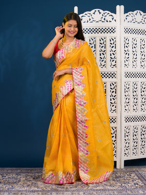 By Kota Doria  Saree With Traditional Wear