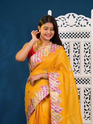 By Kota Doria  Saree With Traditional Wear