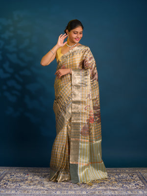 By New Latest Printed Style With Zari weaving Saree