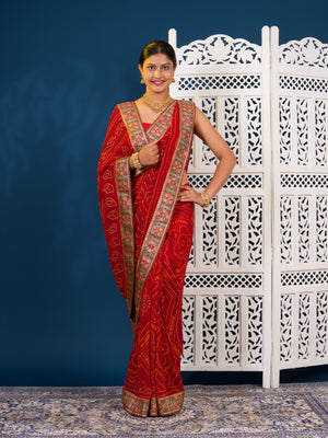 By New Bandhani Saree in Soft Georgette With Festive Wear
