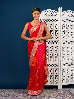 By New HO Silk Banarasi Style With Gotapatti Saree