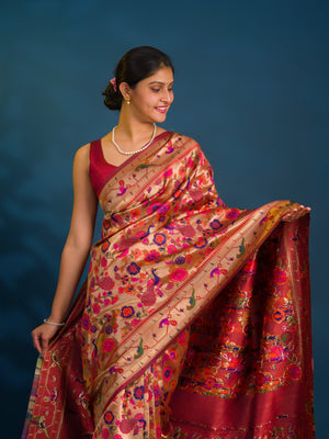 By Kalamkari Saree With Traditional Wear 