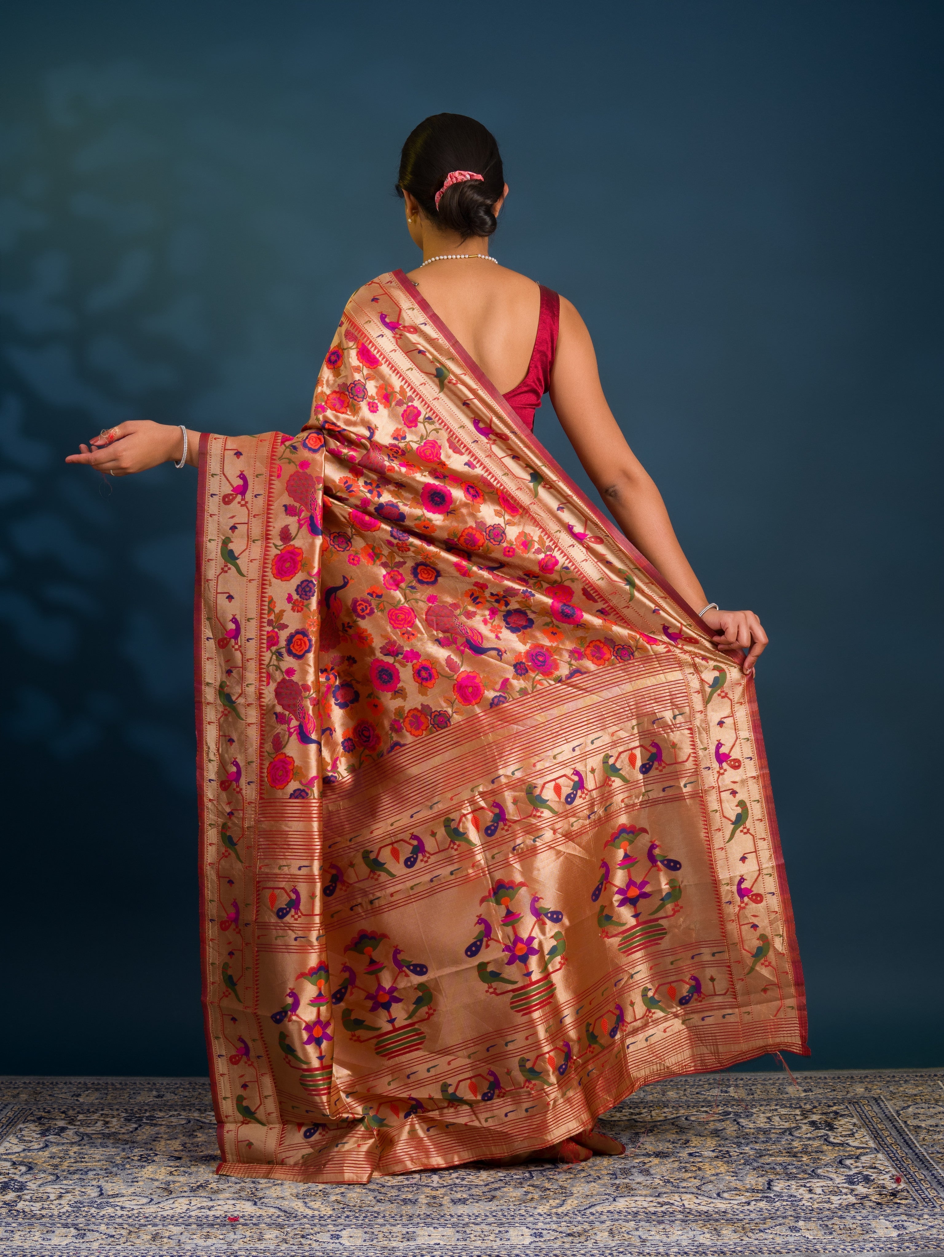 By Kalamkari Saree With Traditional Wear 