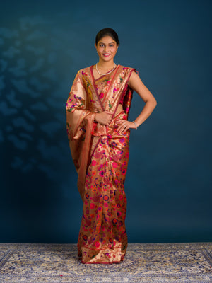 By Kalamkari Saree With Traditional Wear 