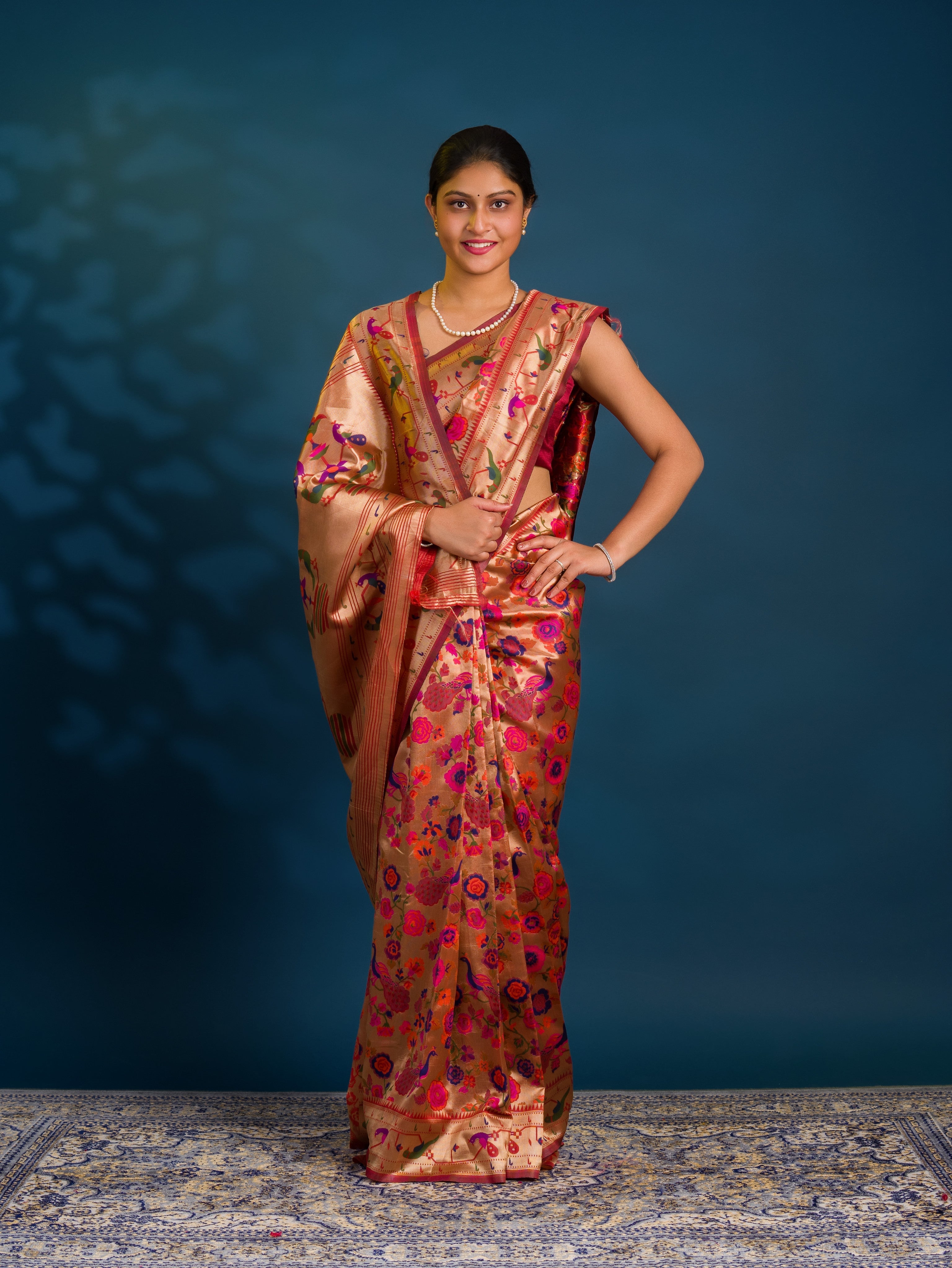 By Kalamkari Saree With Traditional Wear 