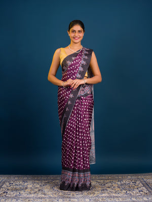 Silk Bandhani in Ajrakh Style With Office Wear Saree