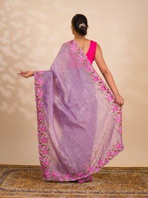 By New Crush tissue silk Bollywood Style with Kashida work saree 
