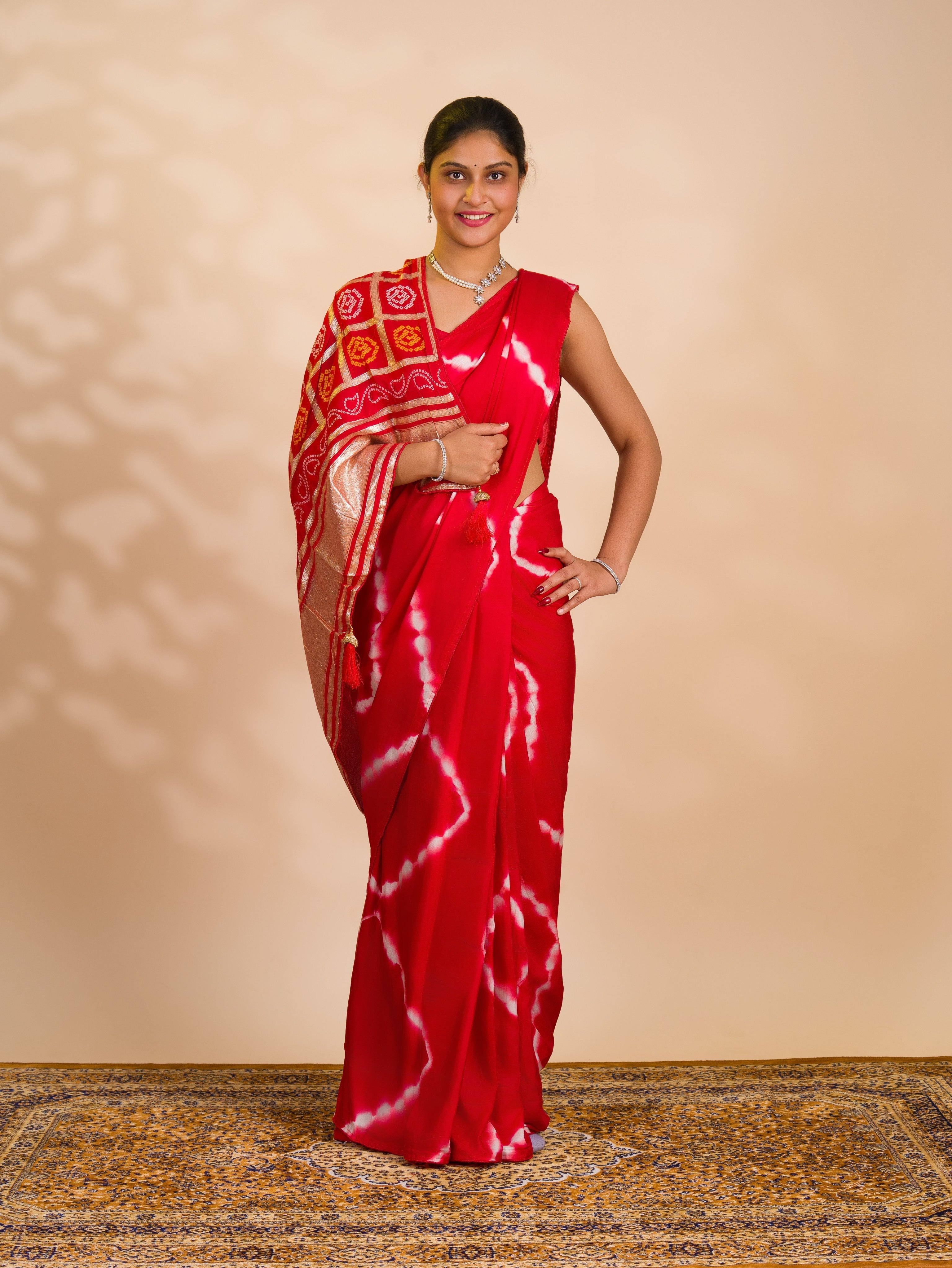 By Bandhani Saree With Festive Wear 