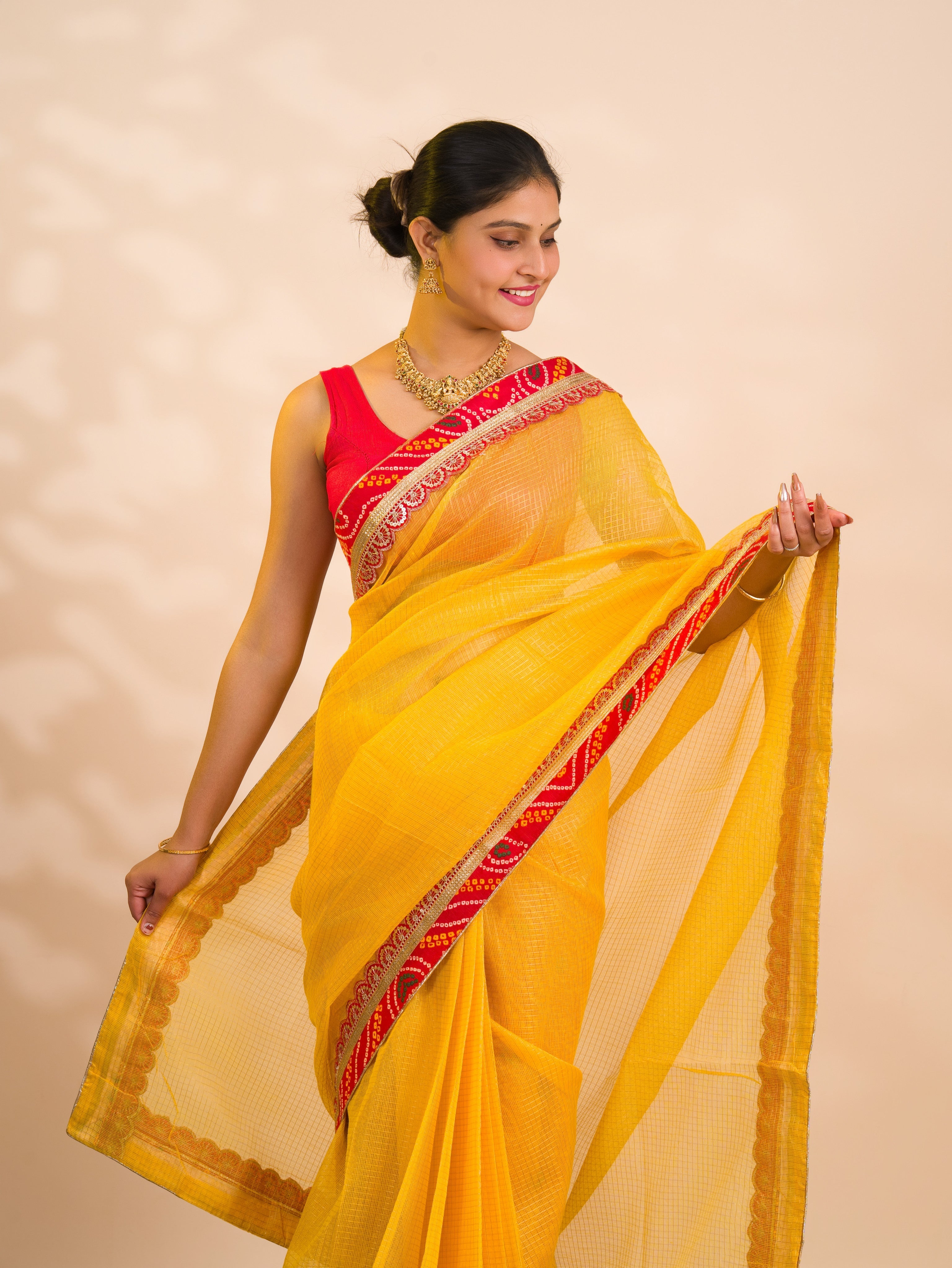 Tanmira  New One Embroidery Bandhani Border Kota Doriya Saree SWA