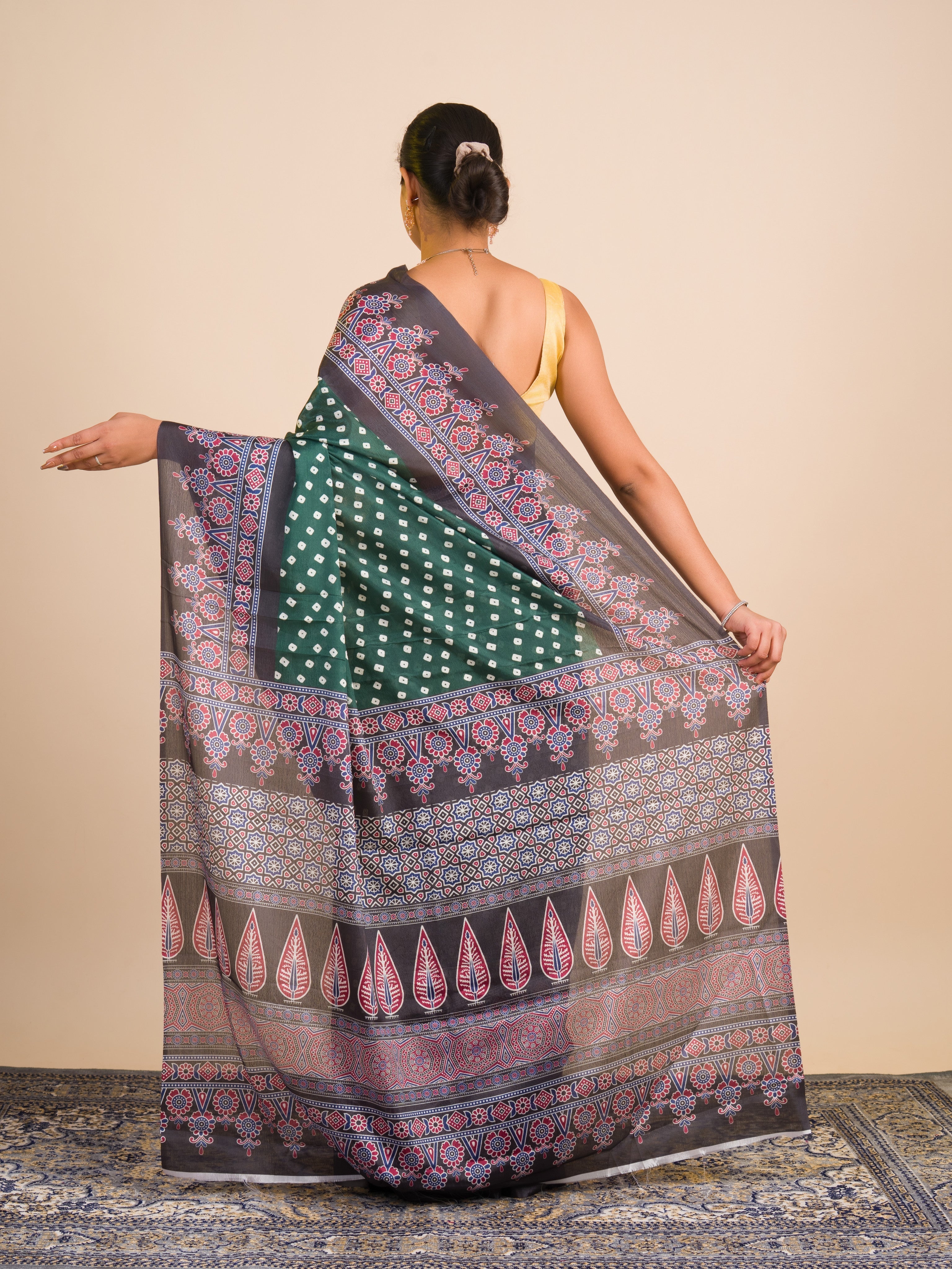 By Bandhani in Ajrakh Style With Office Wear Saree 