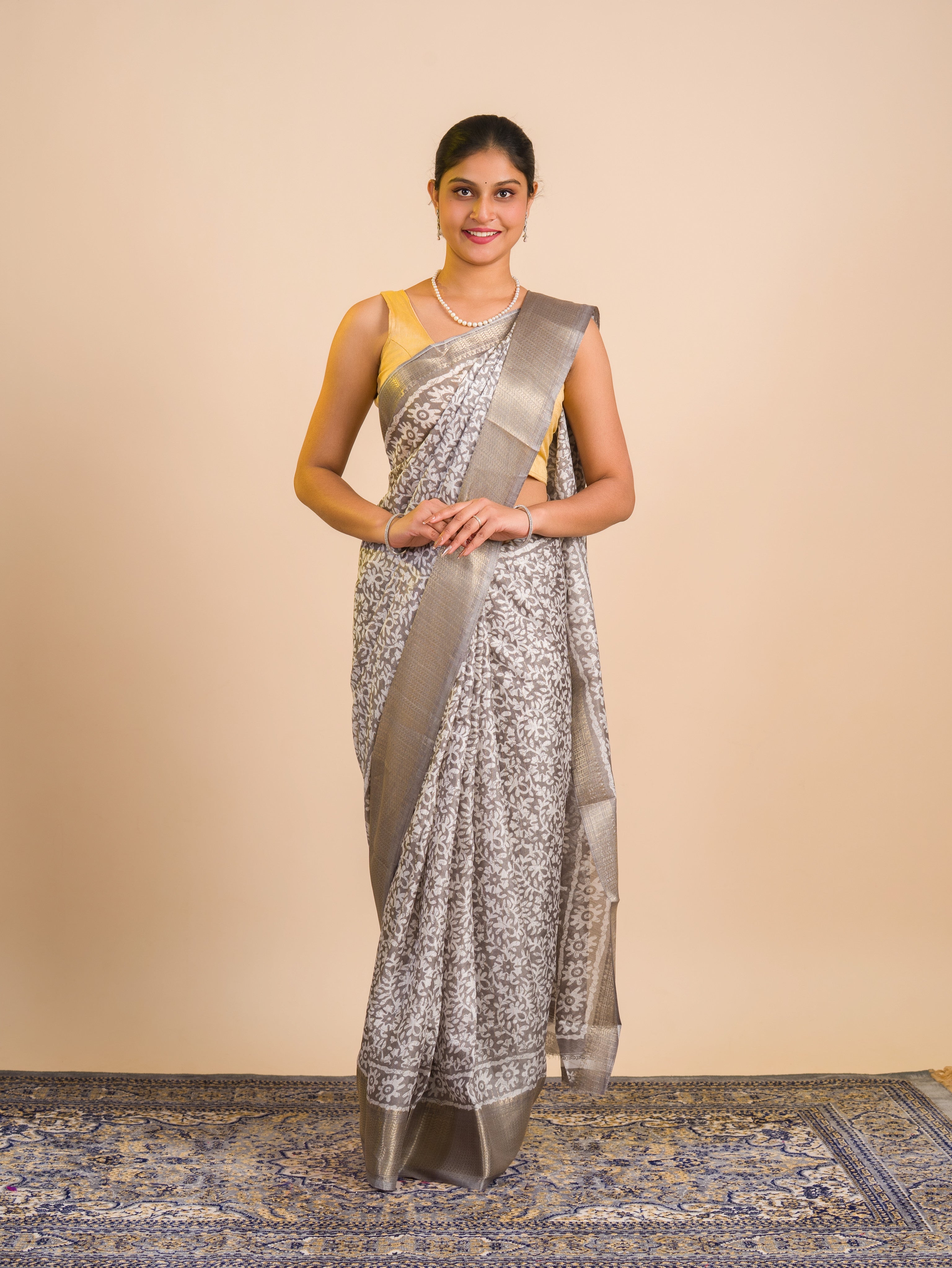 By New Arrival Cotton Silk Batik Printed With Zari Border Work Saree